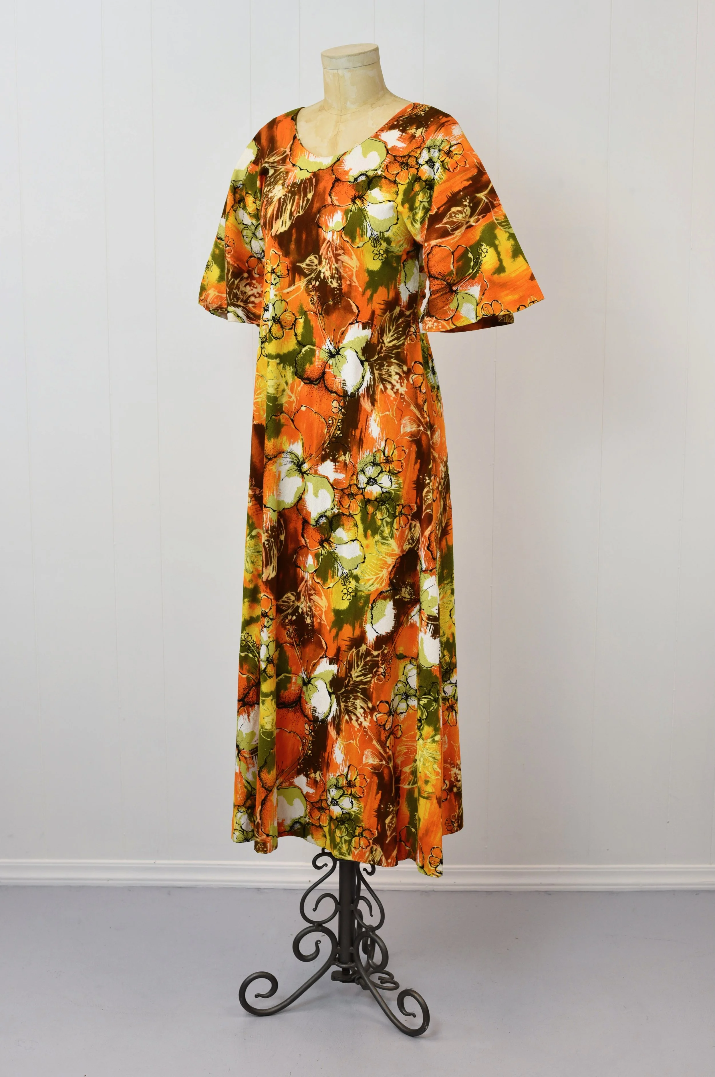 strapless open back dress Vintage 70s Disco Dress & Capelet in Orange by Lorrie Deb