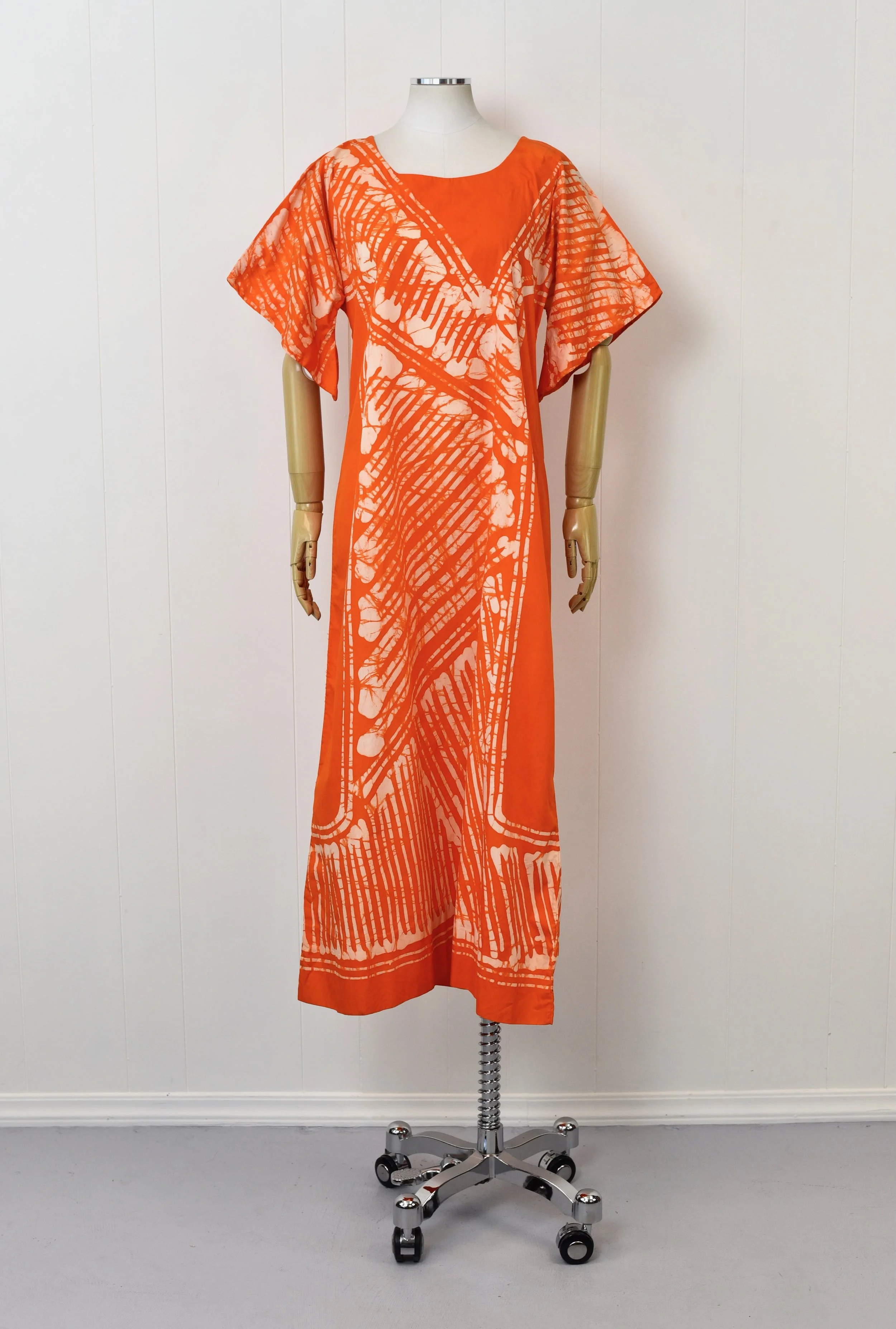 batik boho dress CARRIE VISCOSE SATIN BATIK DRESS SUNSET PINK