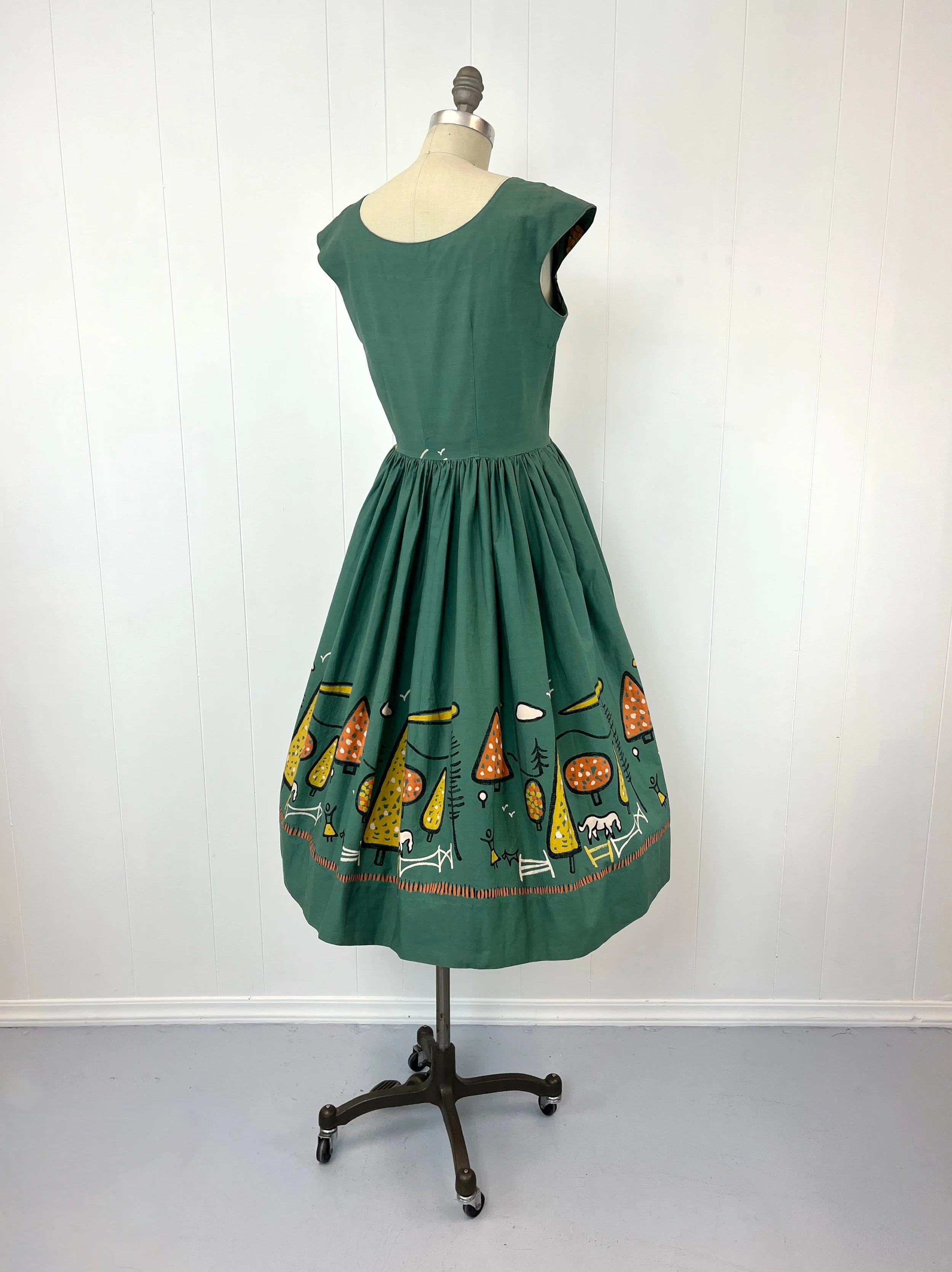 1950s 1955 AAA Novelty Print Associated American Artists Fabric