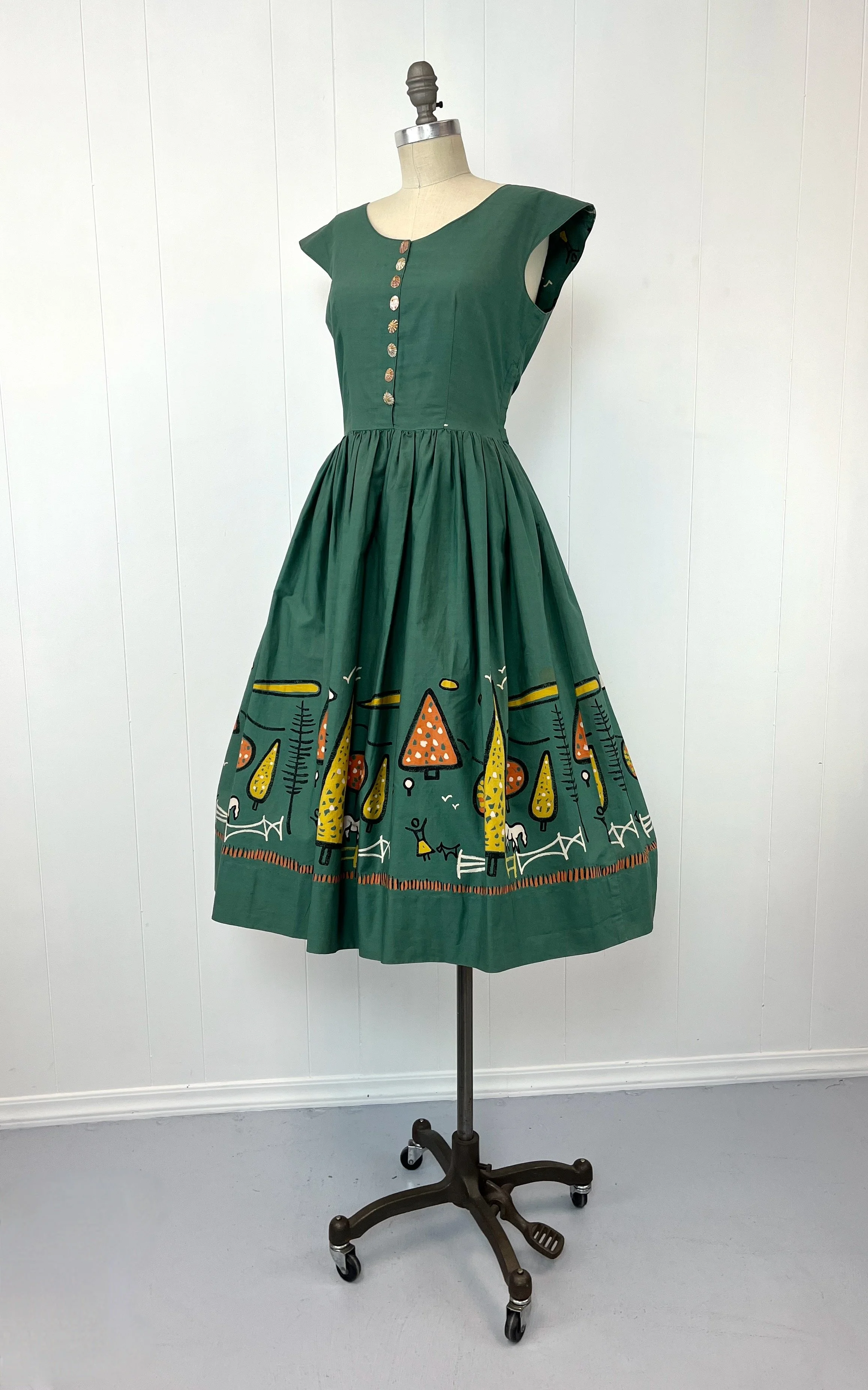 1950s 1955 AAA Novelty Print Associated American Artists Fabric