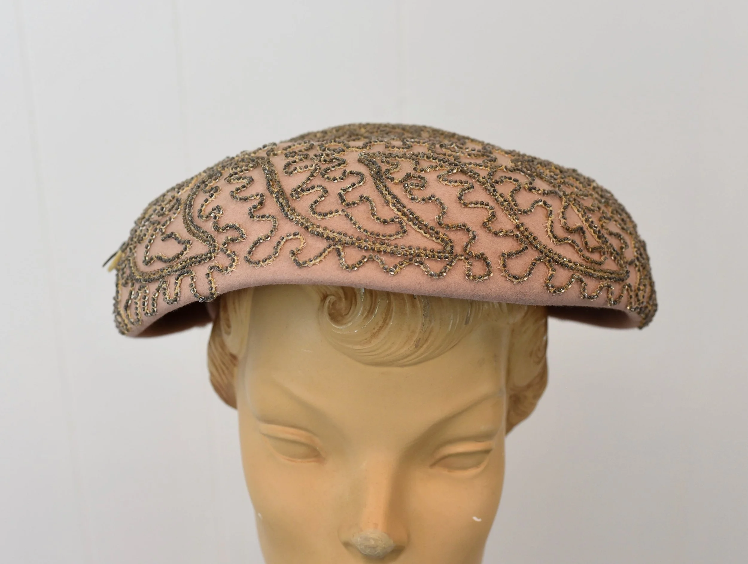 1950s Pink Beaded Soutache Pinehurst New York Mrs. Maisel  display picture 1