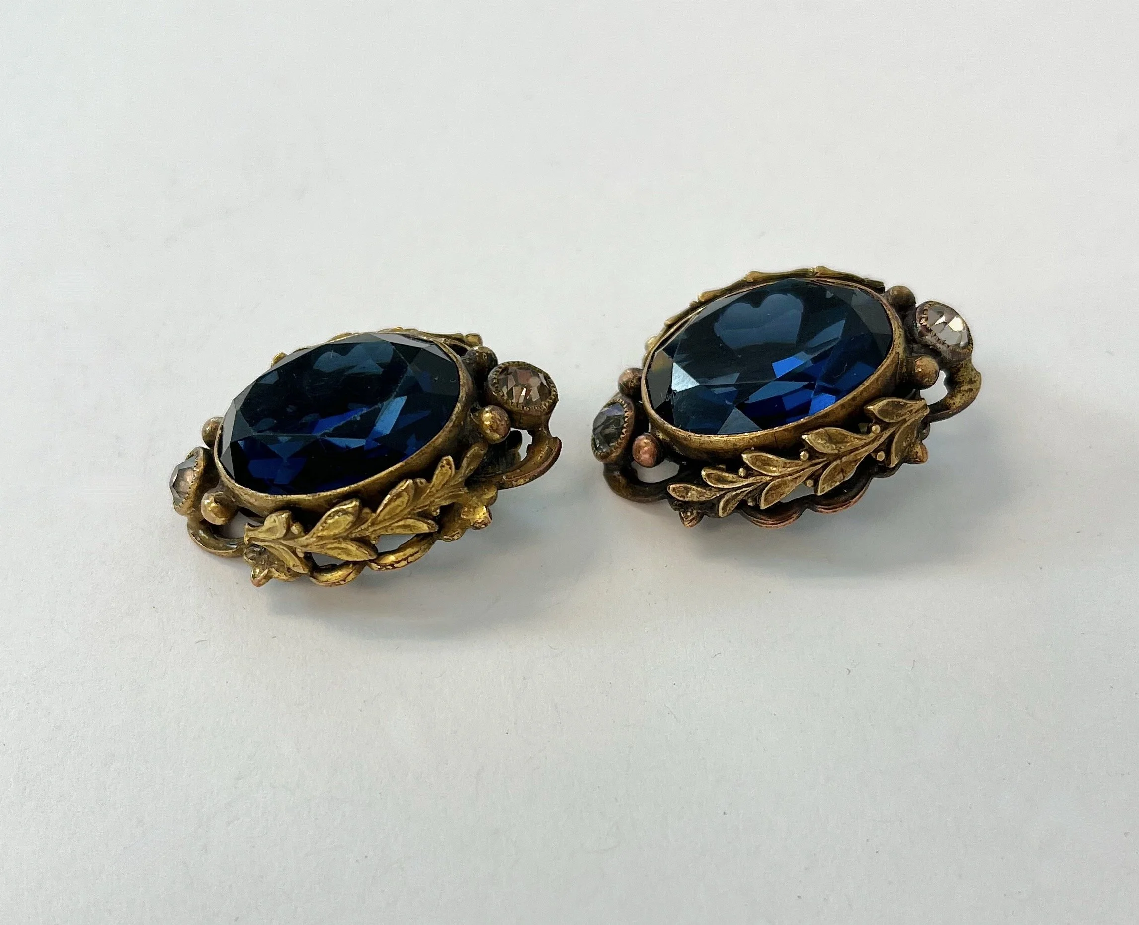 Broche Vintage Joseff Of Hollywood - Pierres Noires & Strass - Or