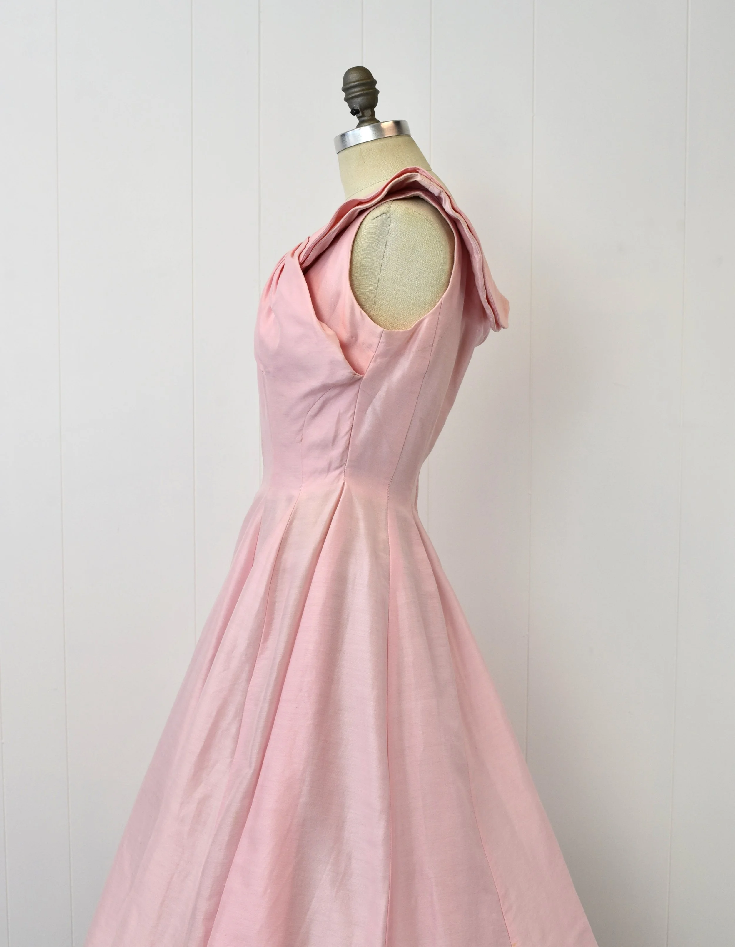 white christmas dresses Darling 1960's Pale Pink Eyelet Cotton Day Dress / Sz S – Xtabay Vintage main image 1