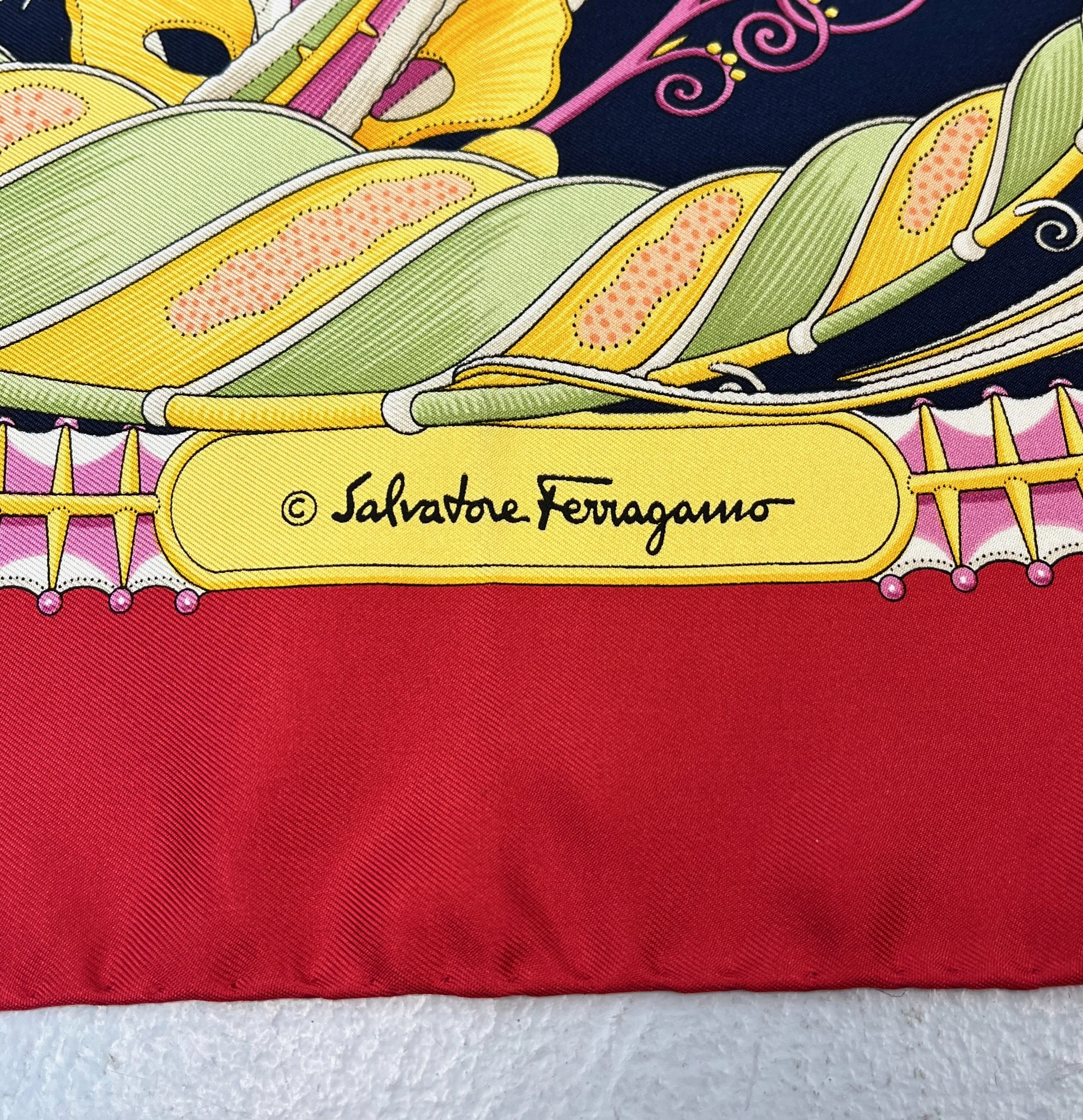 Vintage Salvatore Ferragamo Fish Angelfish Aquatic Ocean Red