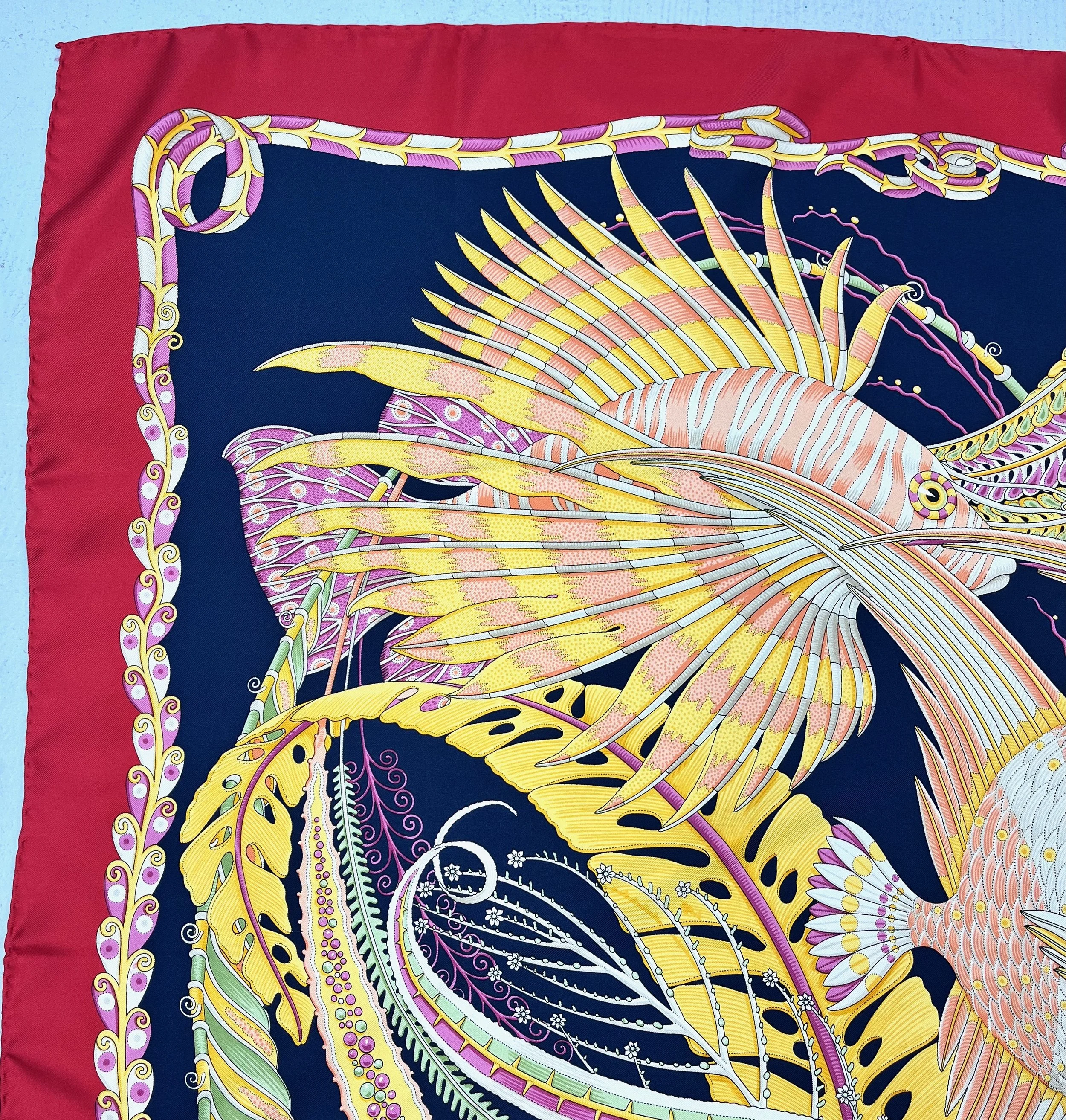 Vintage Salvatore Ferragamo Fish Angelfish Aquatic Ocean Red