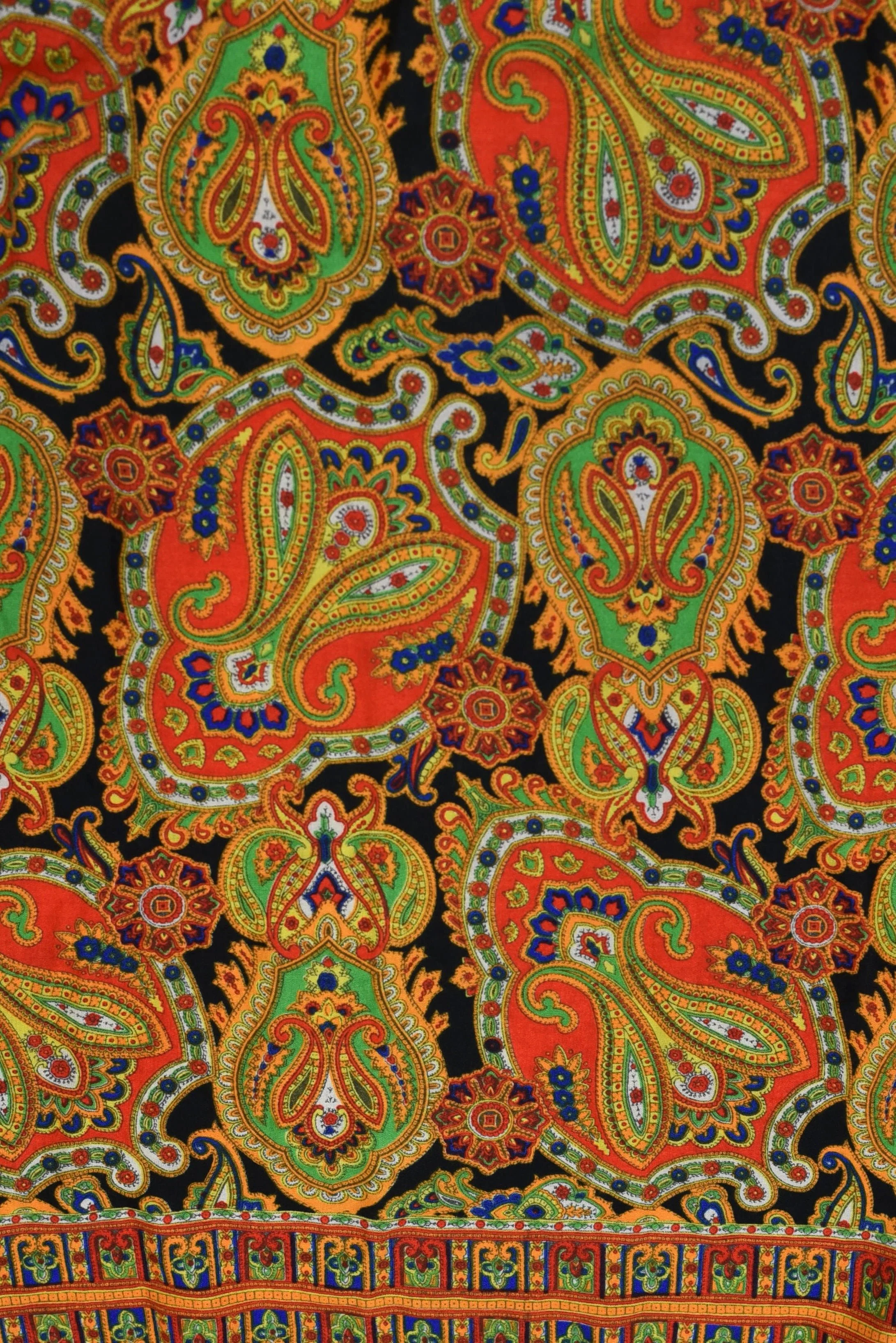 1970s Psychedelic Paisley Ethnic Print Emily Wetherby Boho Hippie
