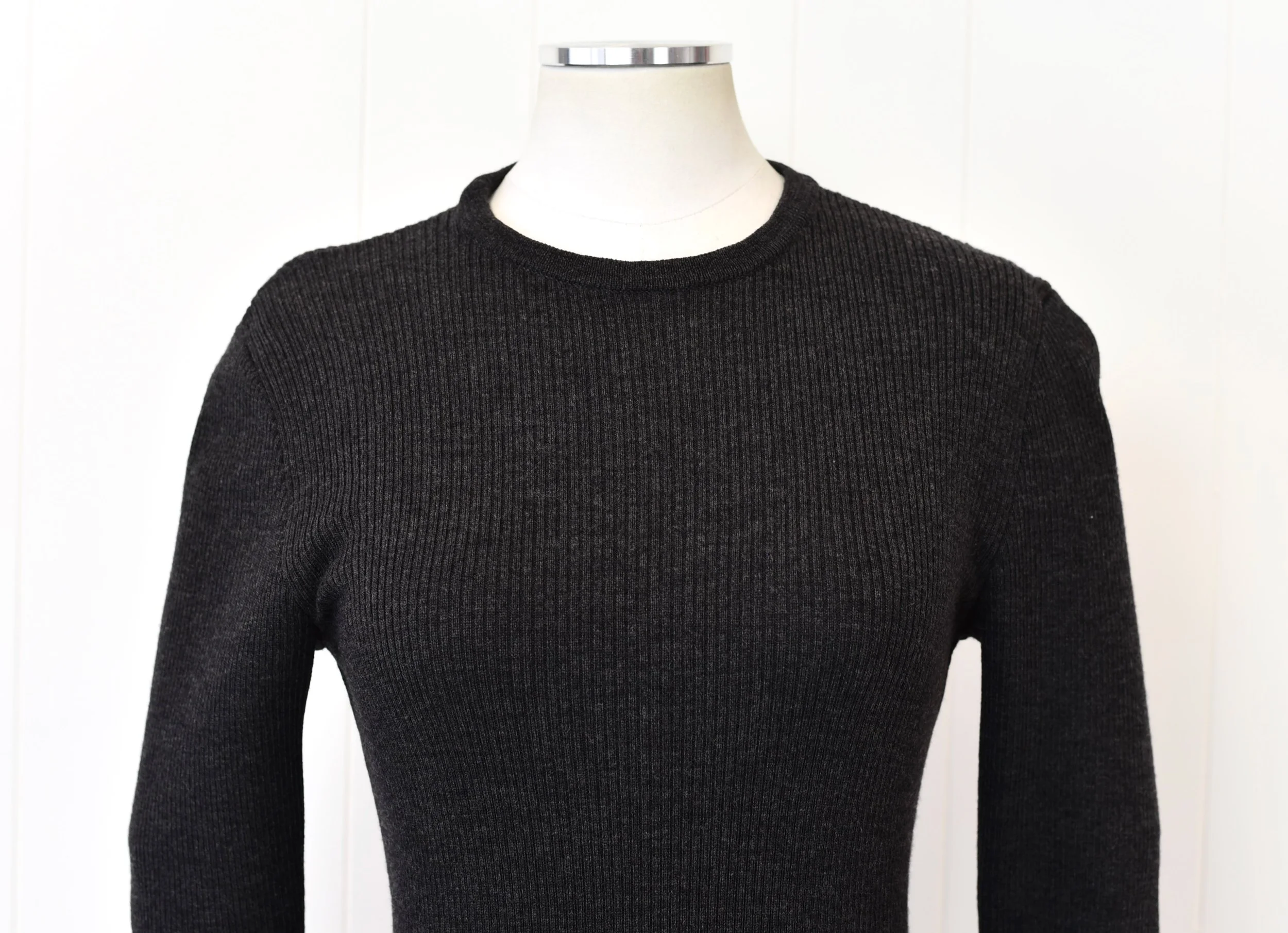 1990s Yves Saint Laurent Rive Gauche Dark Gray Charcoal Pullover 