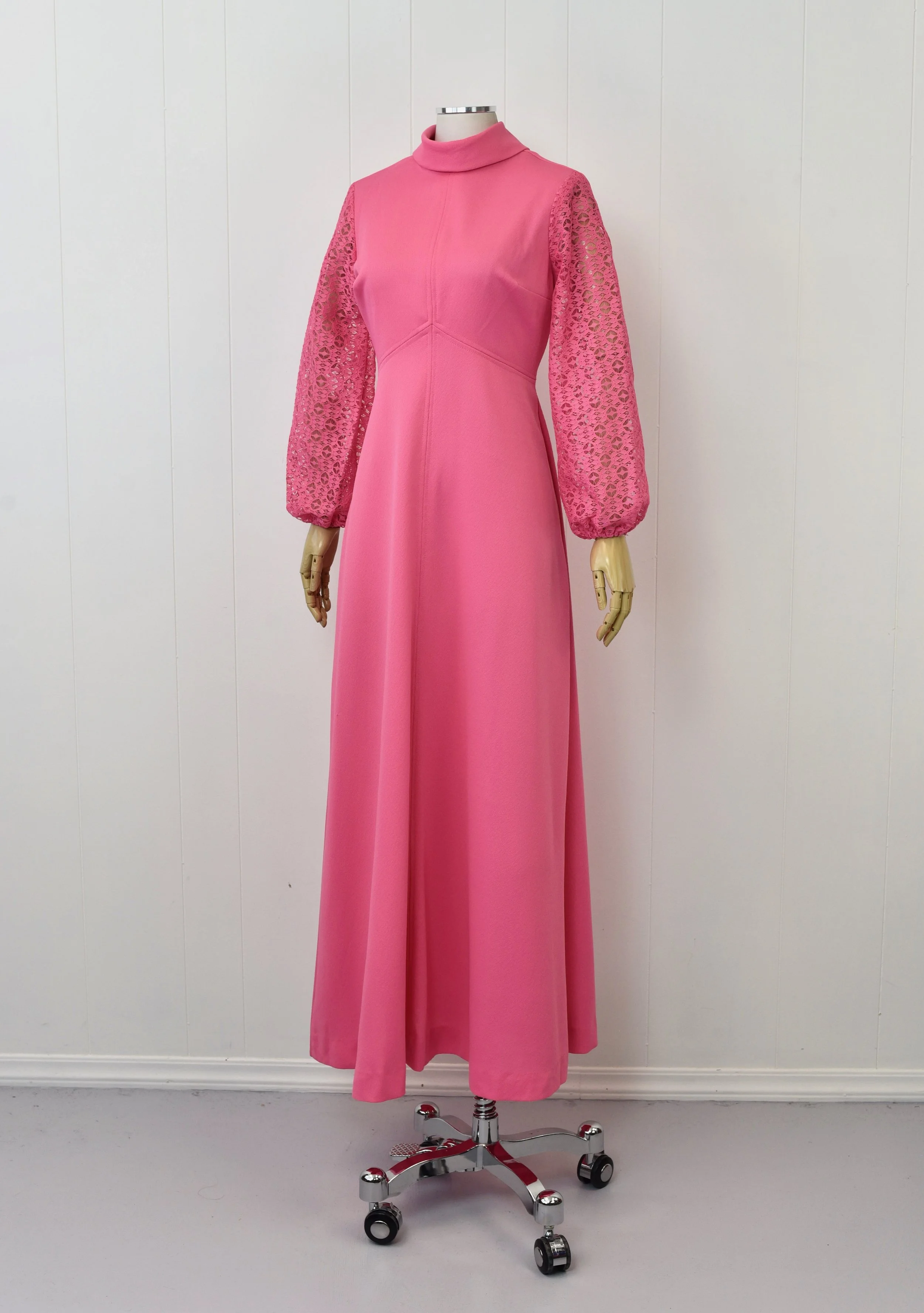 fitted lace wedding dress Hot Pink Lace Corset Short Homecoming Dress with Detachable Sleeves –  27dress main image 0