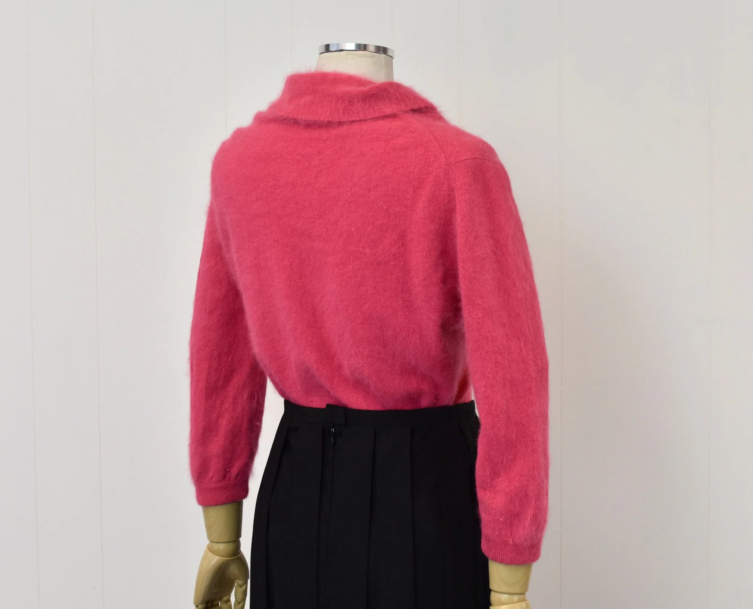1950s/1960s Hot Pink Barbie Angora Wool Darlene Bad Girl Sweater
