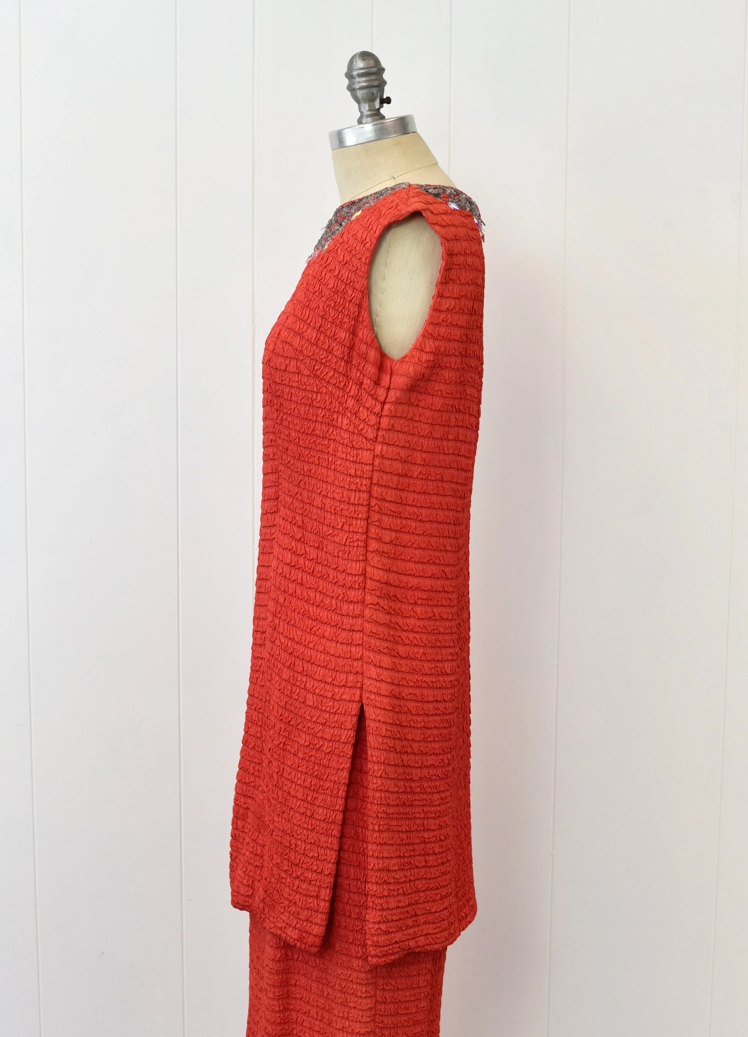 coral beaded maxi dress Integrity Sparkling Sunset Poppy Parker Coral Beaded Maxi Dress main image 0