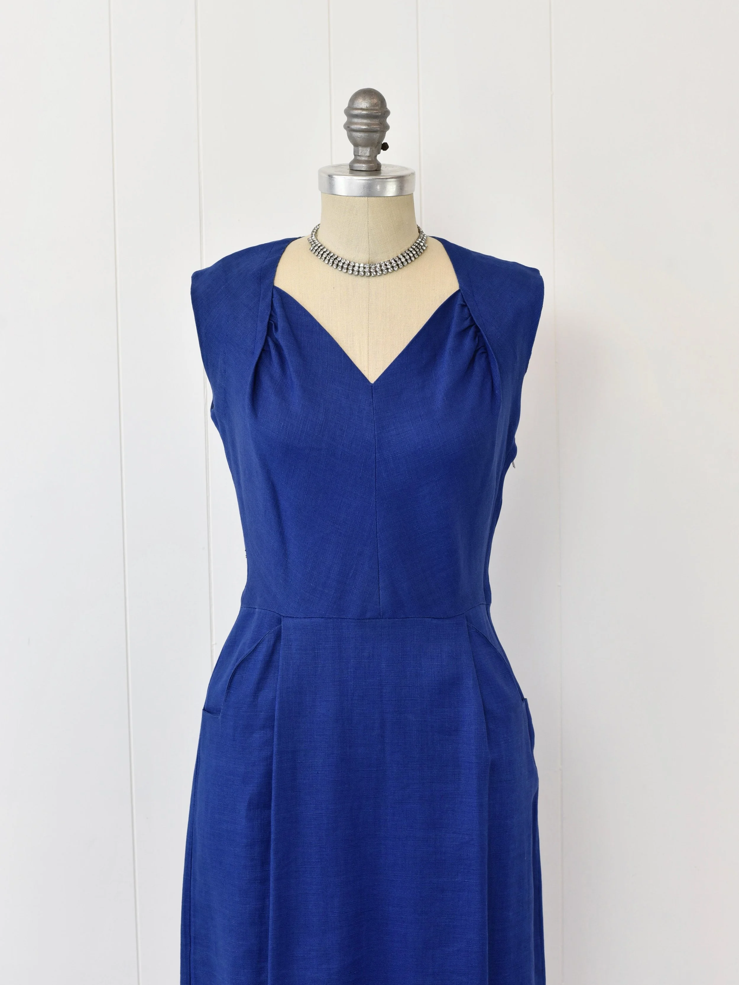 royal blue linen dress Iris - Royal- blue Linen - Color Options main image 0