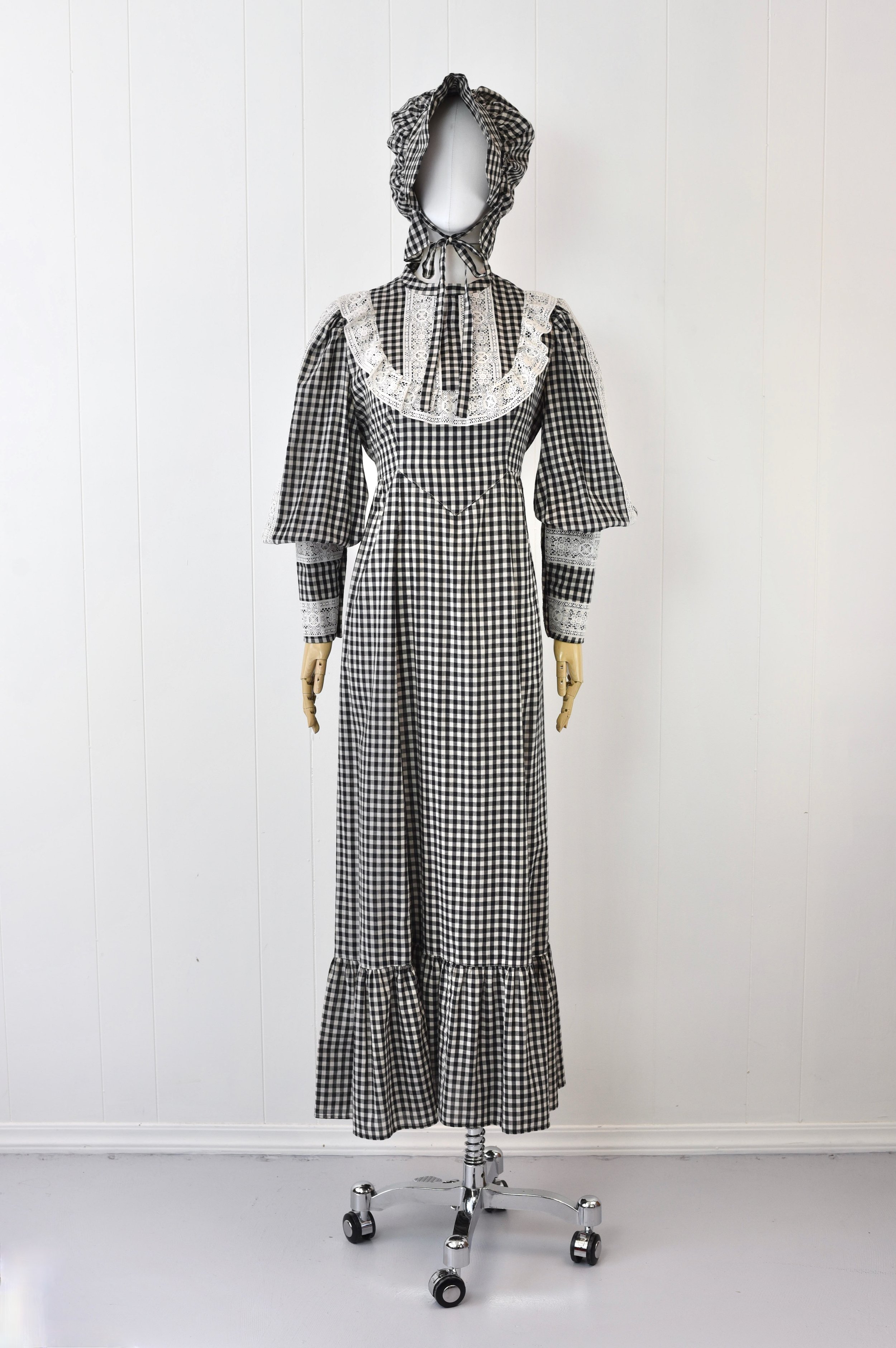 Prairie Dress 70s Plaid Dress 1970s Gunne Sax Plaid Midi Prairie