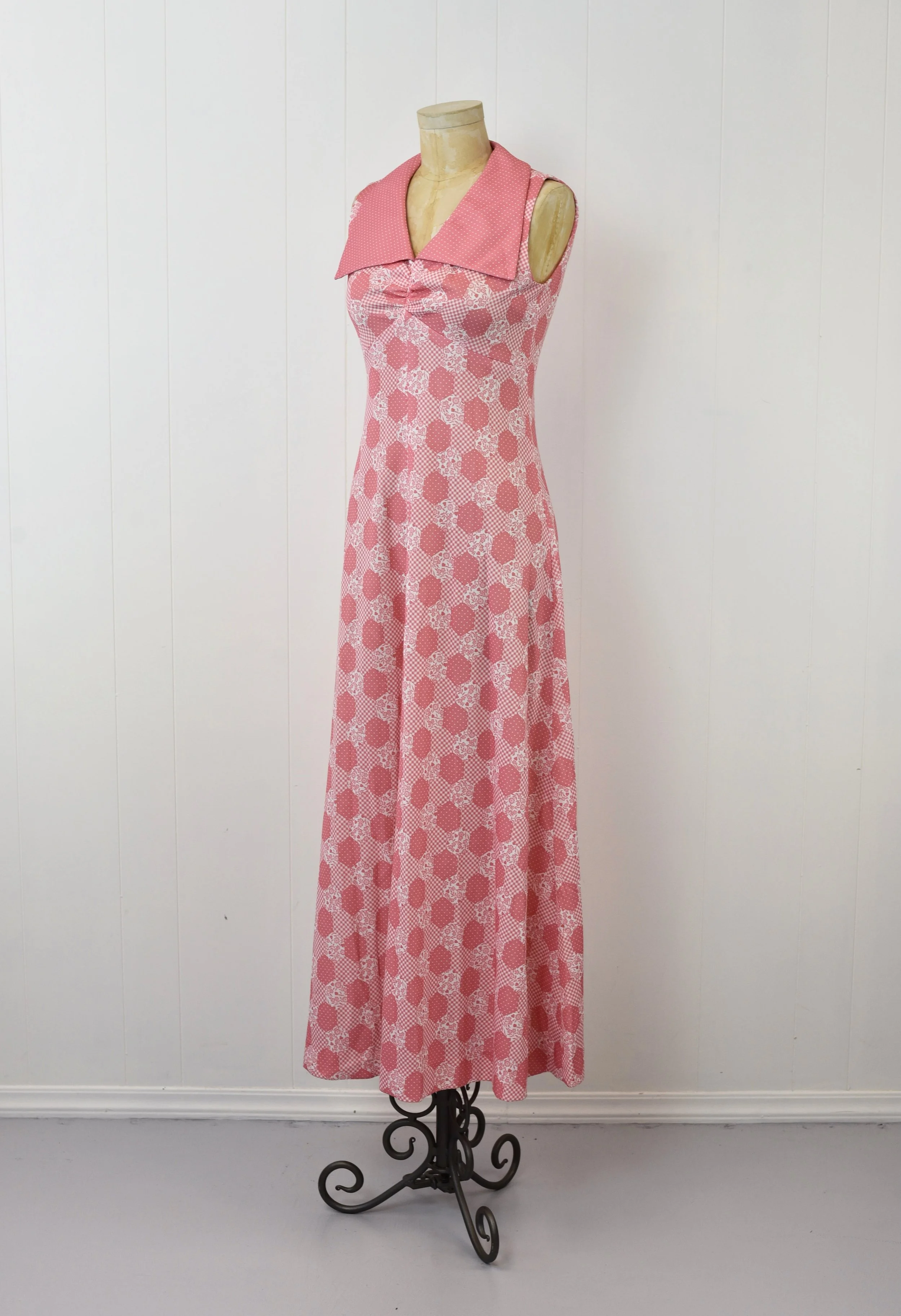 groovy pink dress Pink Floral Ruffle Maxi Dress Groovy Mimi