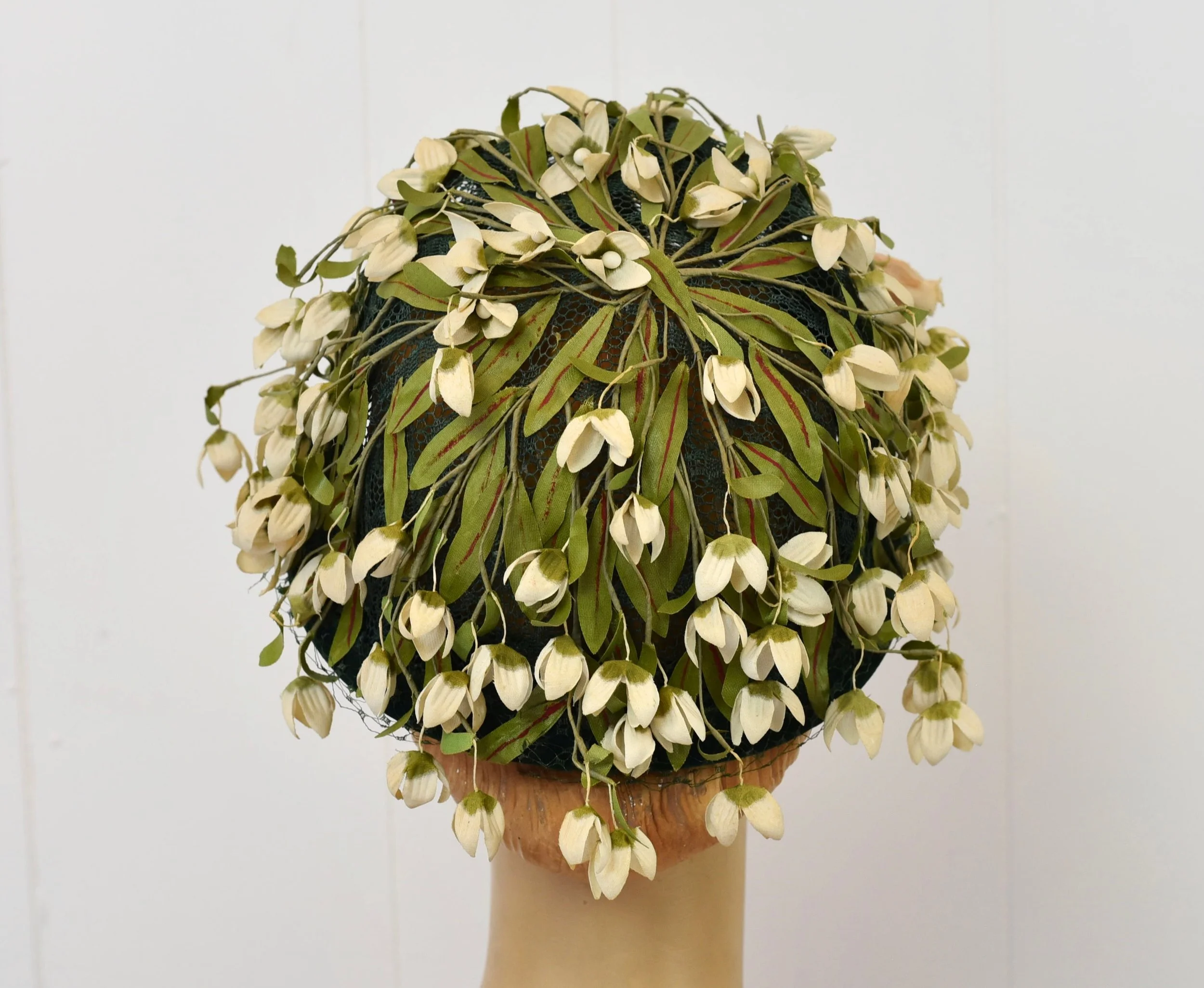 Amy New York Vintage Ivory Multi  Floral Cocktail Hat Union Made USA Size OS Gold 1960s Vintage Hats for Women for sale | eBay main image 2