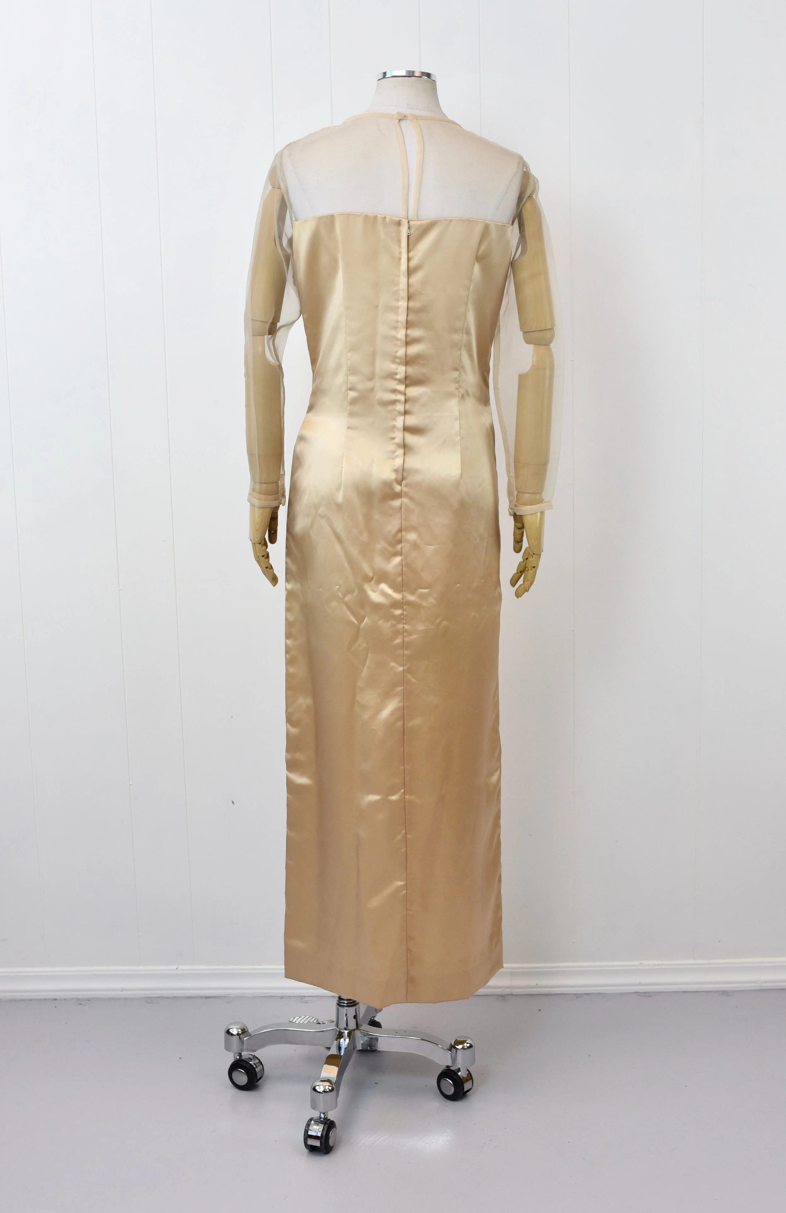 tan beaded dress Long Beaded Sienna Prom Dress: Ladivine CC4020 Sienna / 8 main image 1