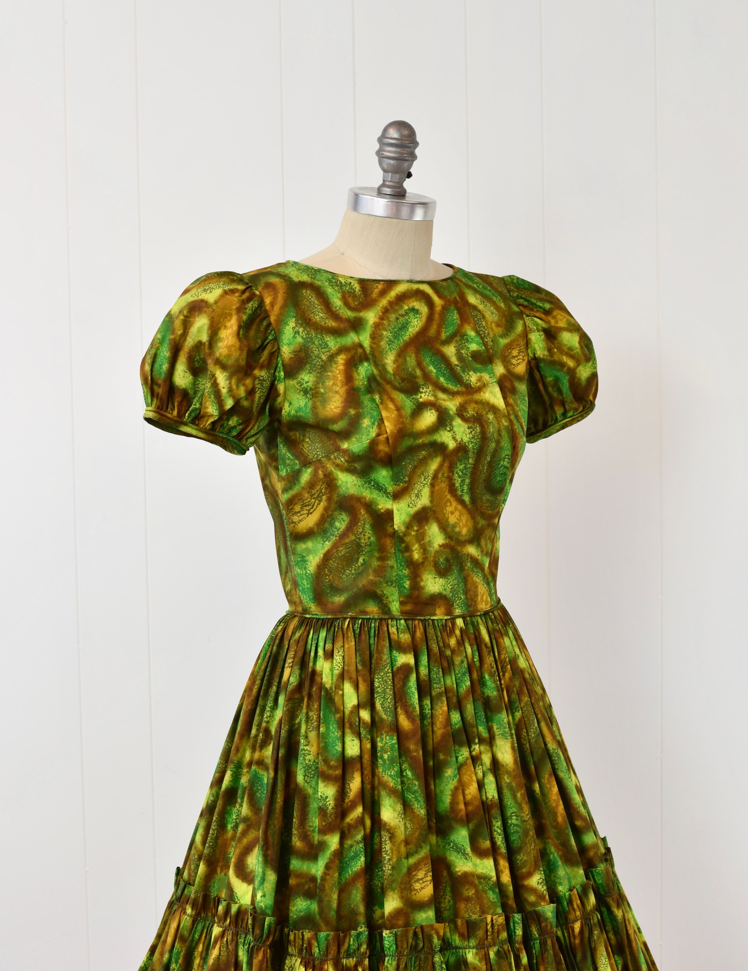 slim fit dress slacks Green Paisley Smocked V-Neck 3/4 Ruffle Sleeve Maternity Dress – PinkBlush