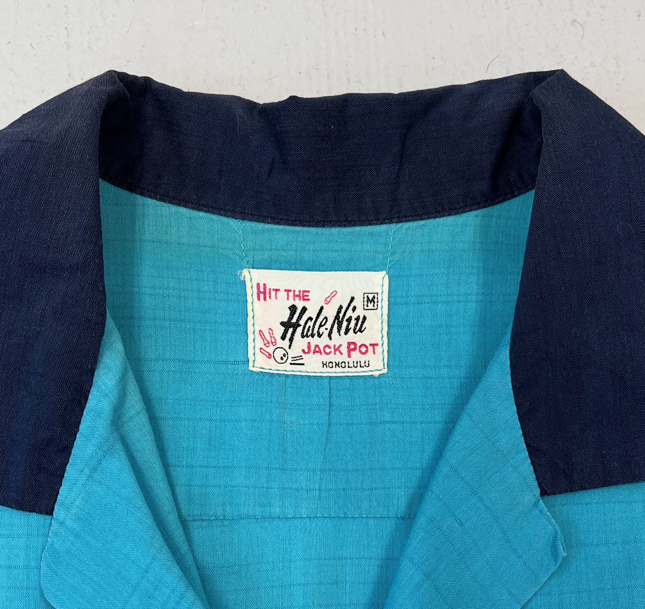 1950s/1960s Turquoise Blue Red Mr. & Mrs. Hawaii Womens Bowling