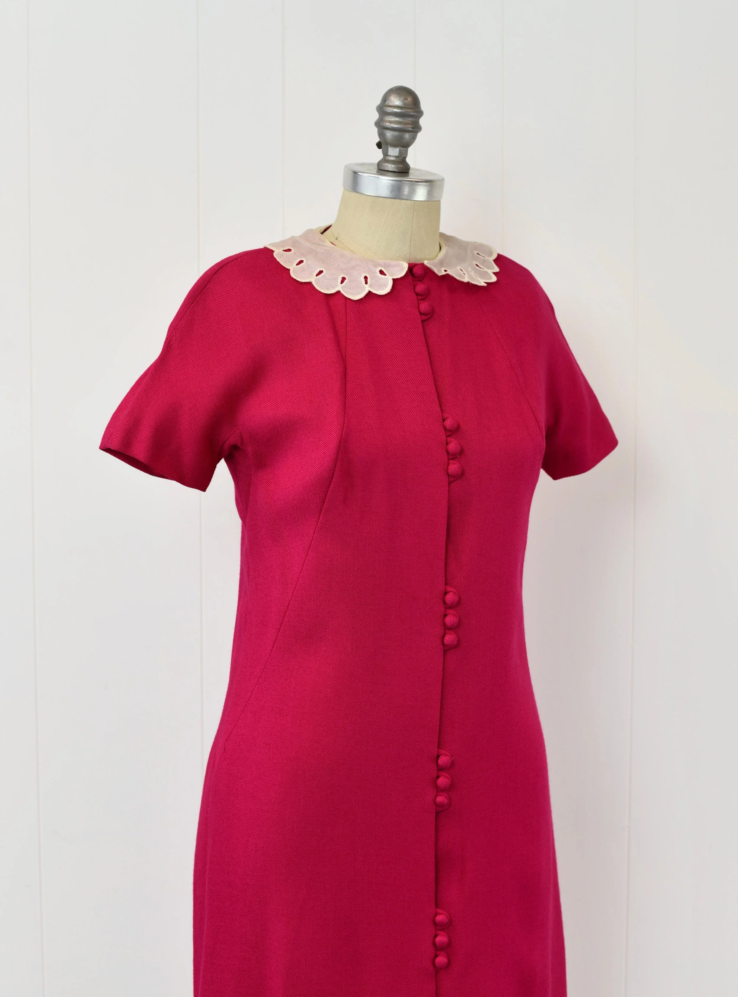open lace back dress Smocked Pink Floral Collar Dress| The Palm Beach Baby main image 0