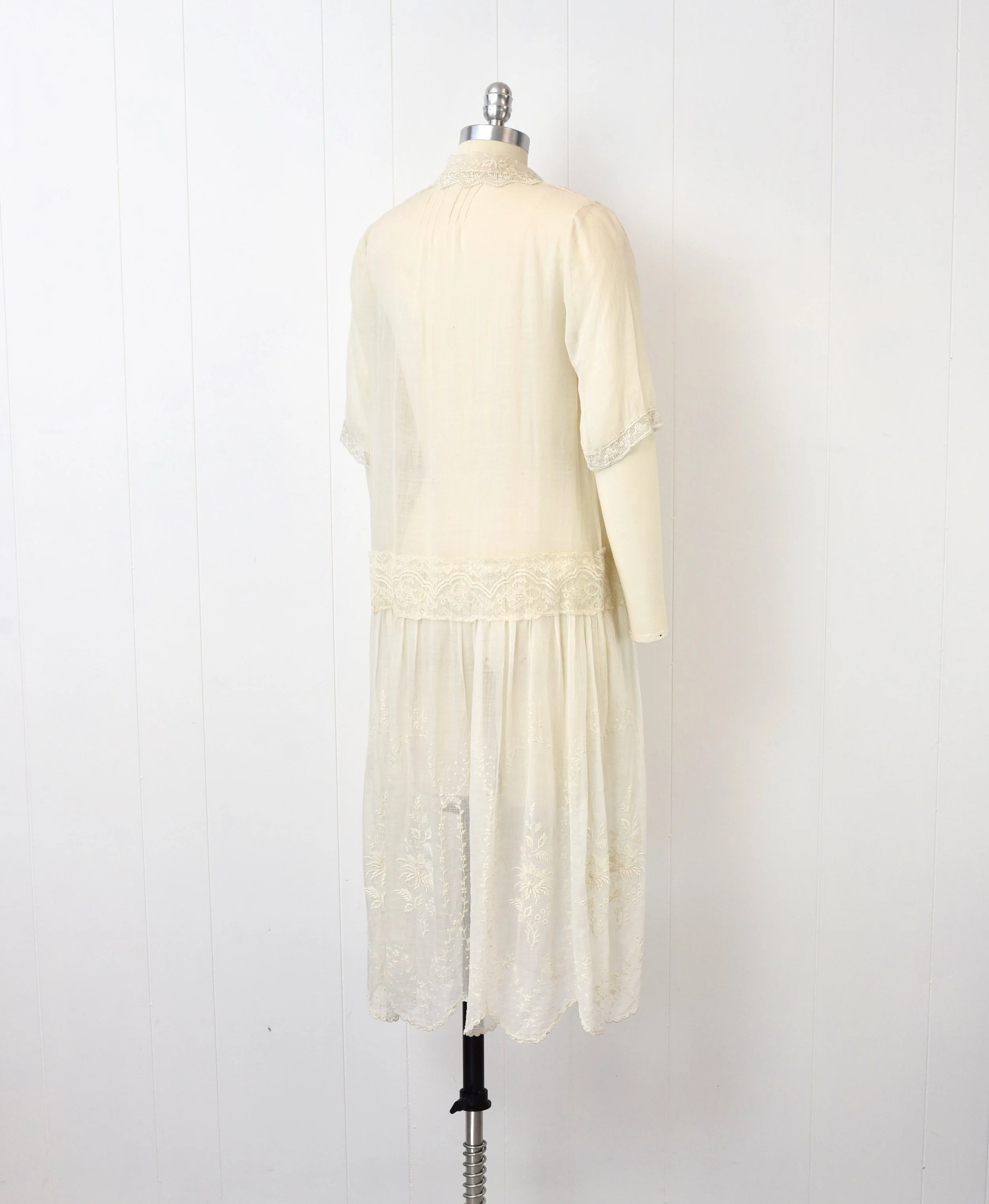 white drop waist dress with sleeves White Dress For Bridal Shower - White Bridal Dress main image 1