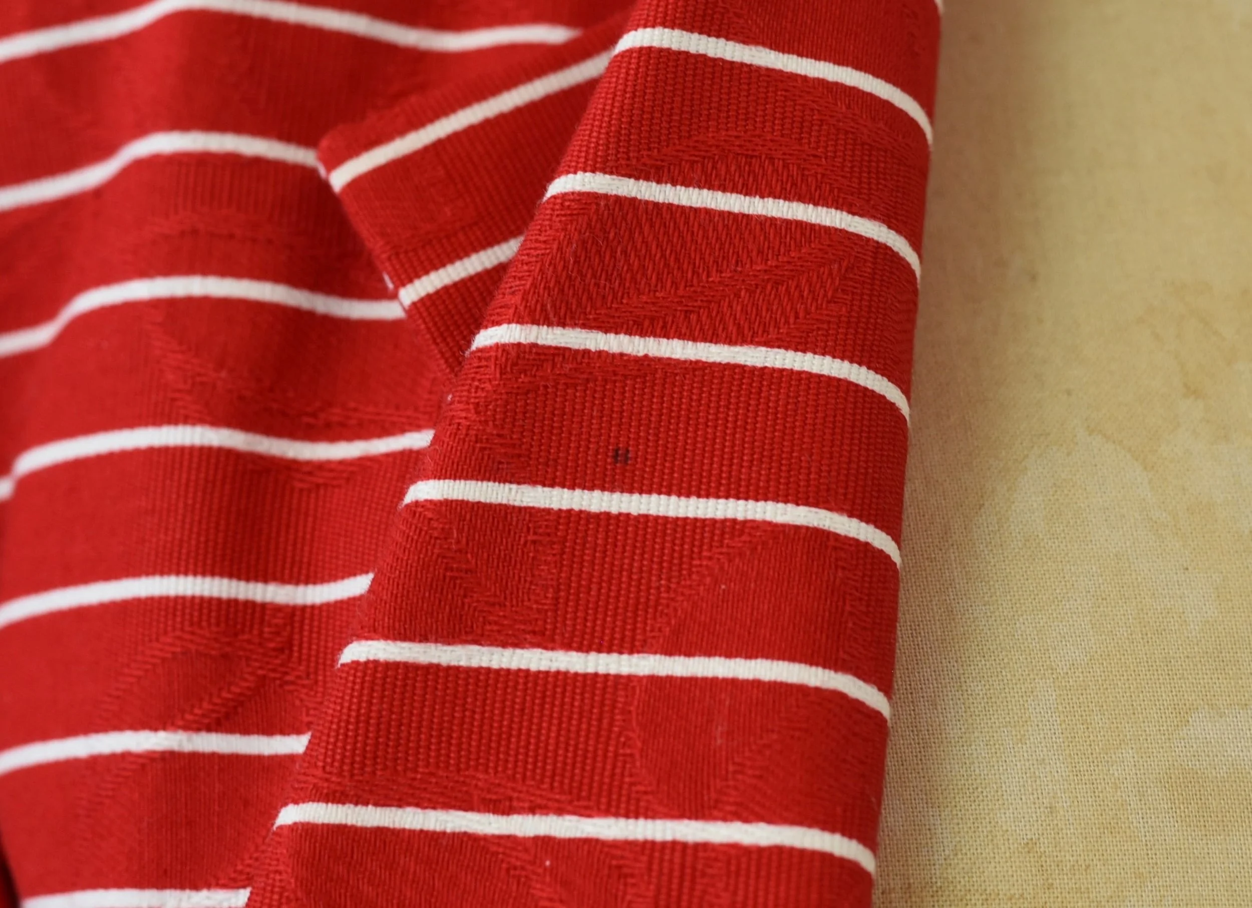 1990s Yves Saint Laurent Variation Red White Striped Cotton