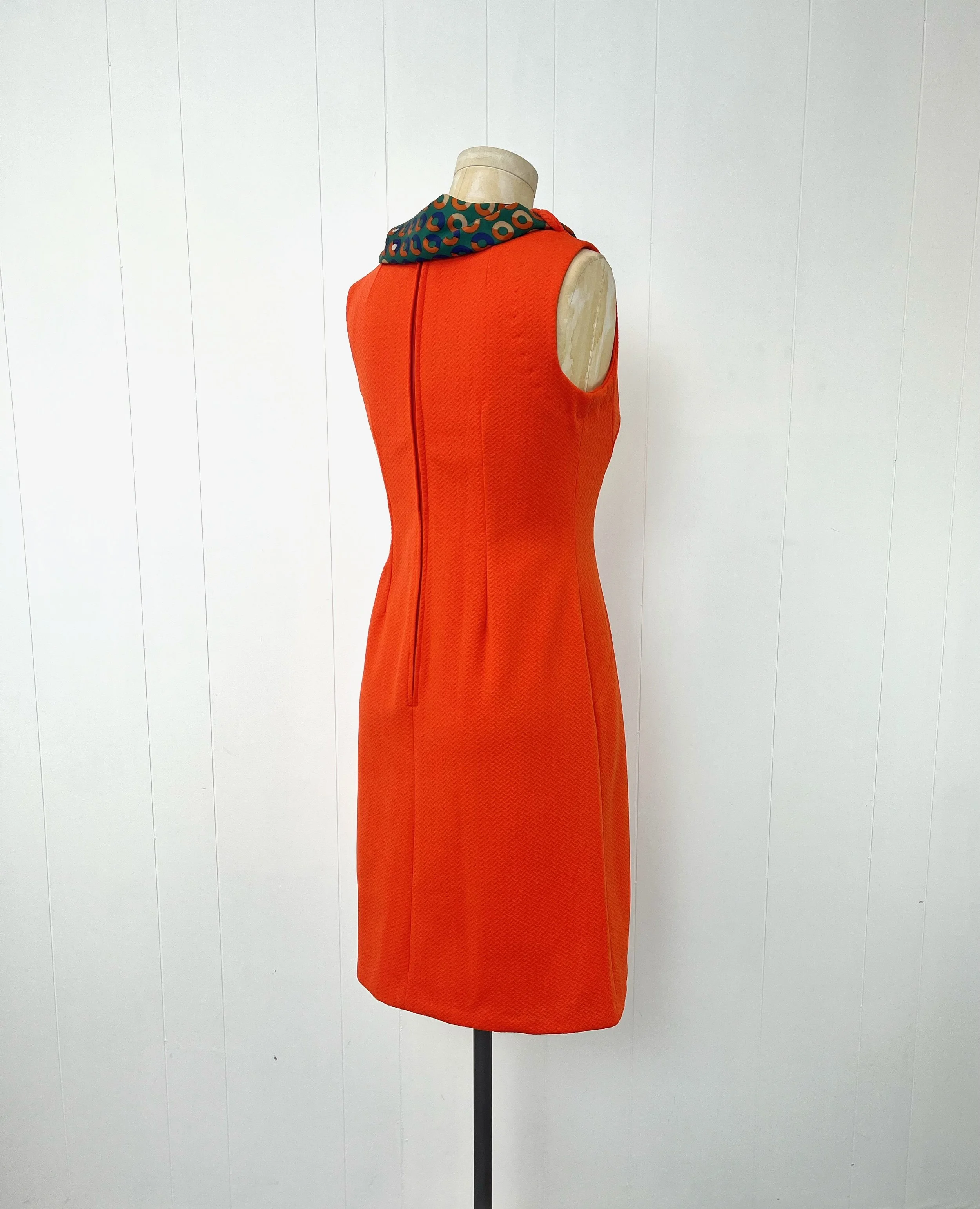 orange chevron dress Orange Chevron Knit Detail Scoop Back Mini Dress