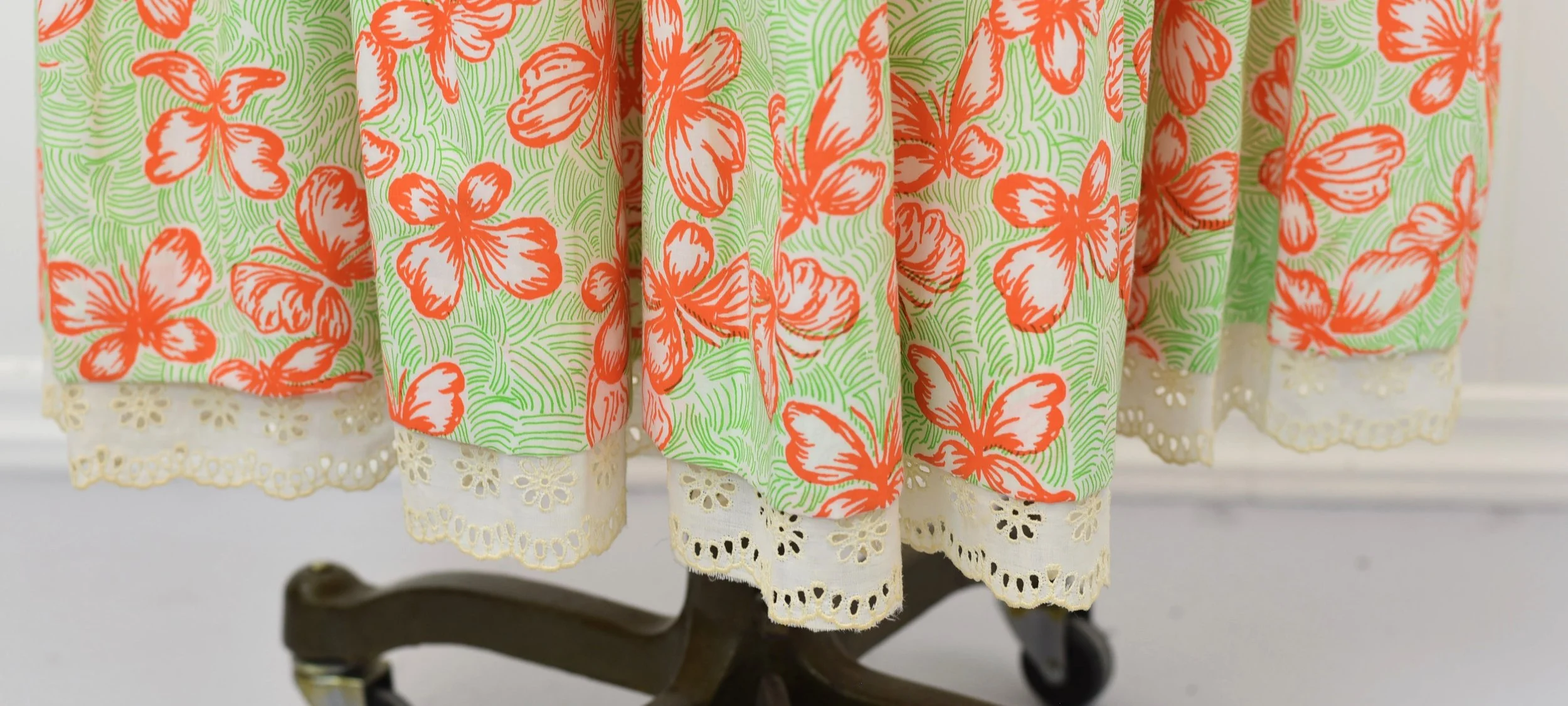 1960s/1970s Lilly Pulitzer Butterfly Novelty Print Orange Green