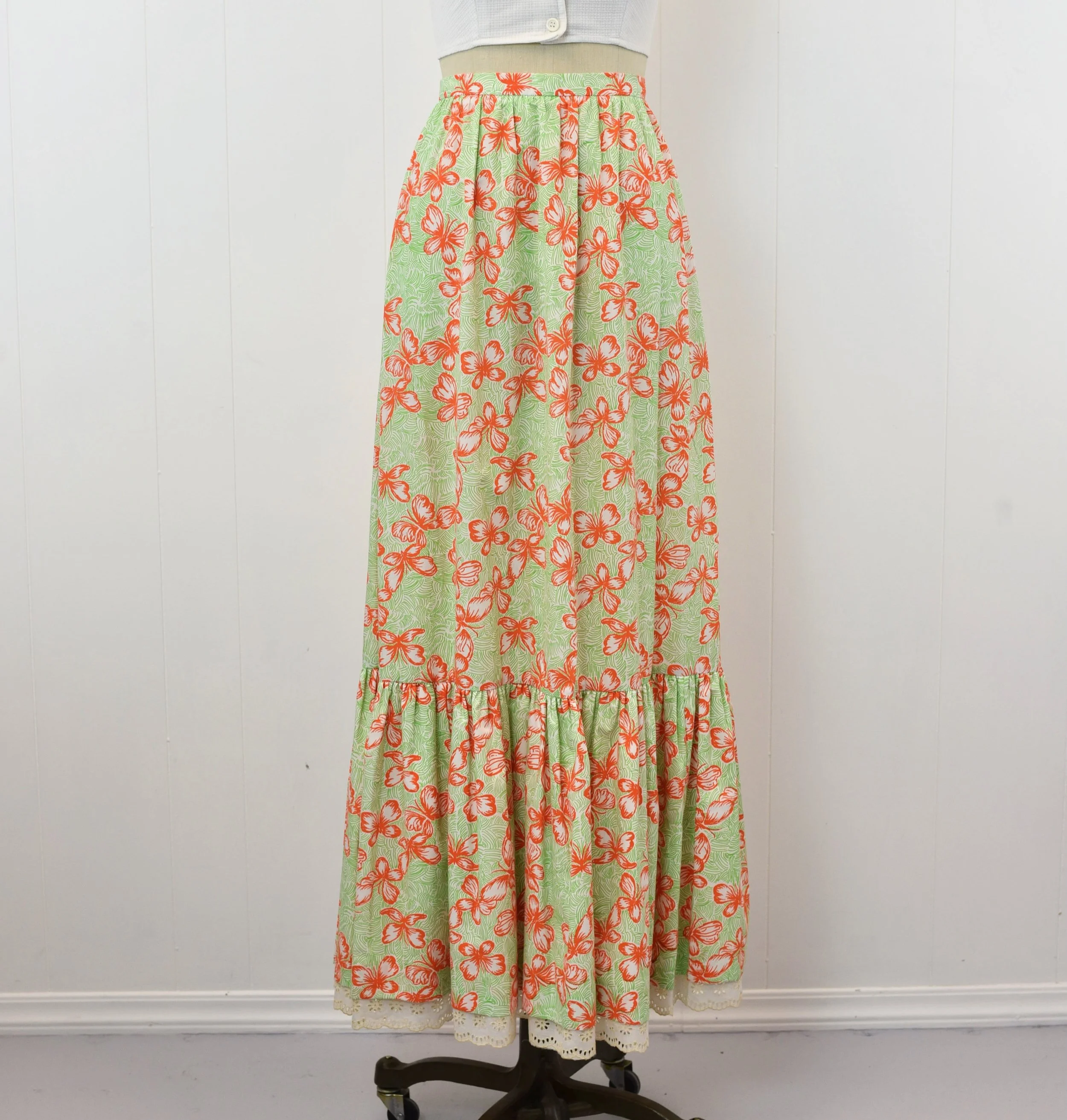 1960s/1970s Lilly Pulitzer Butterfly Novelty Print Orange Green