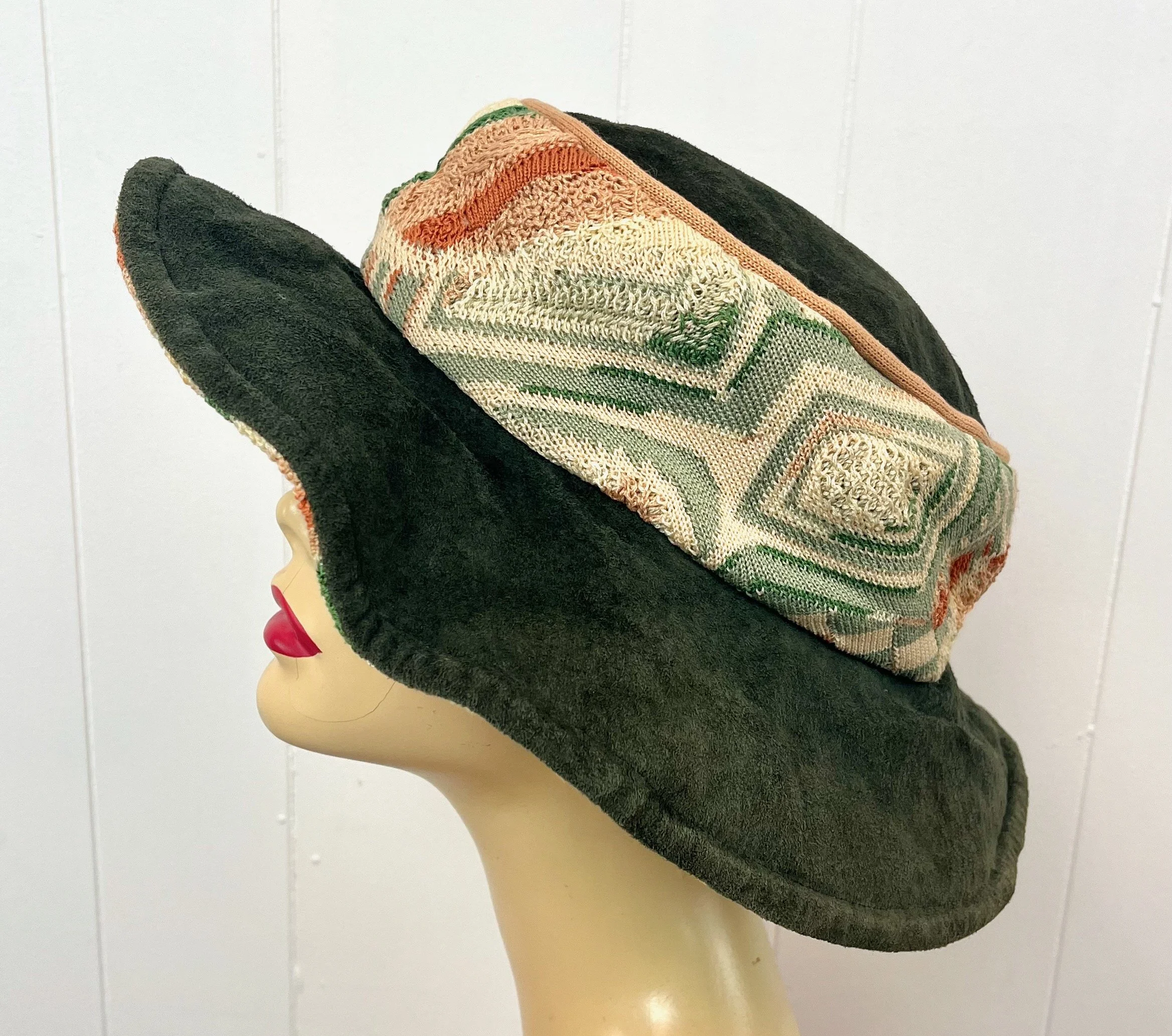 NOS 1980s/1990s Coogi Australia Green Gray Suede Knit  display picture 3
