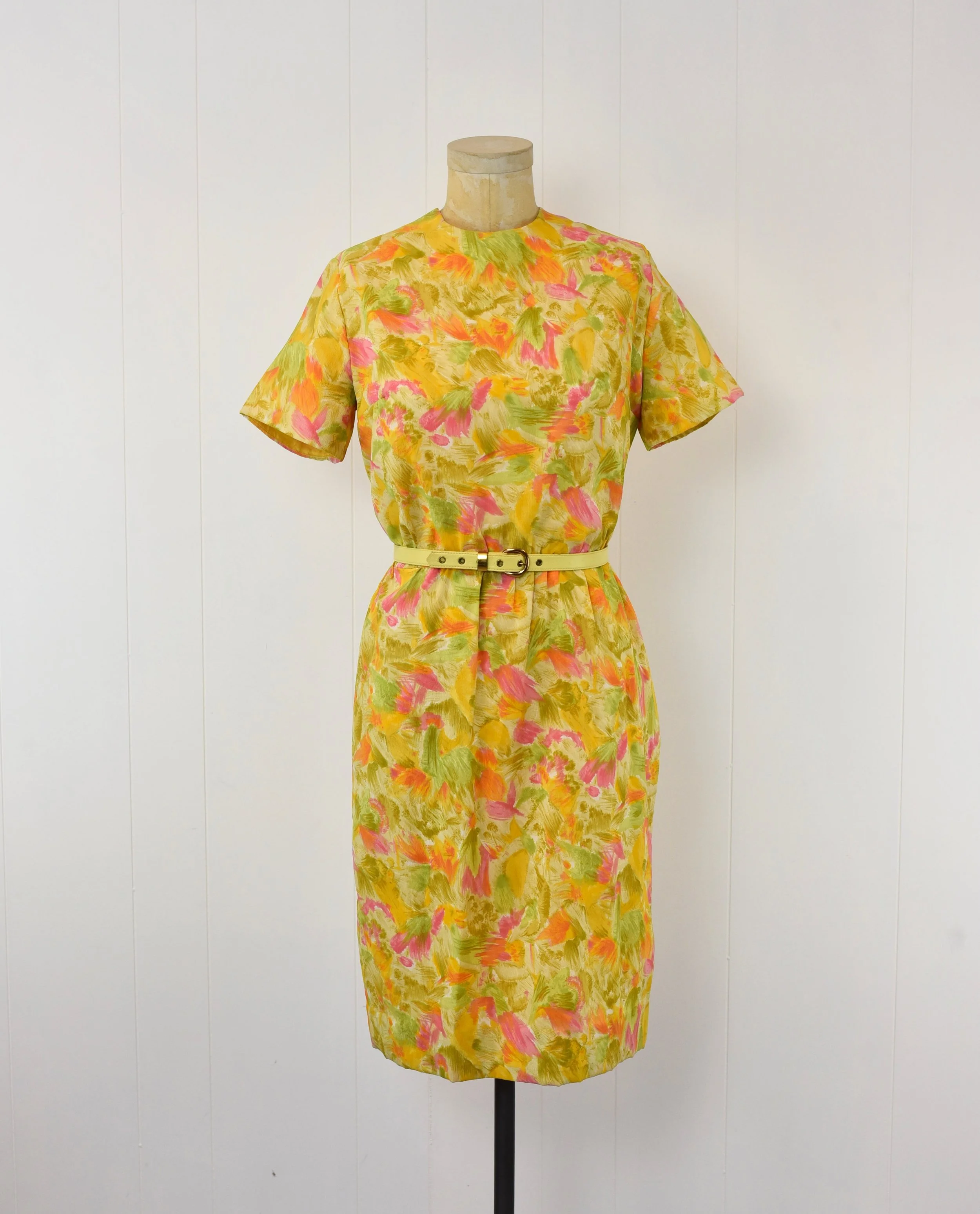 open lace back dress Poppy Delevingne Yellow Floral Noa Mini Dress