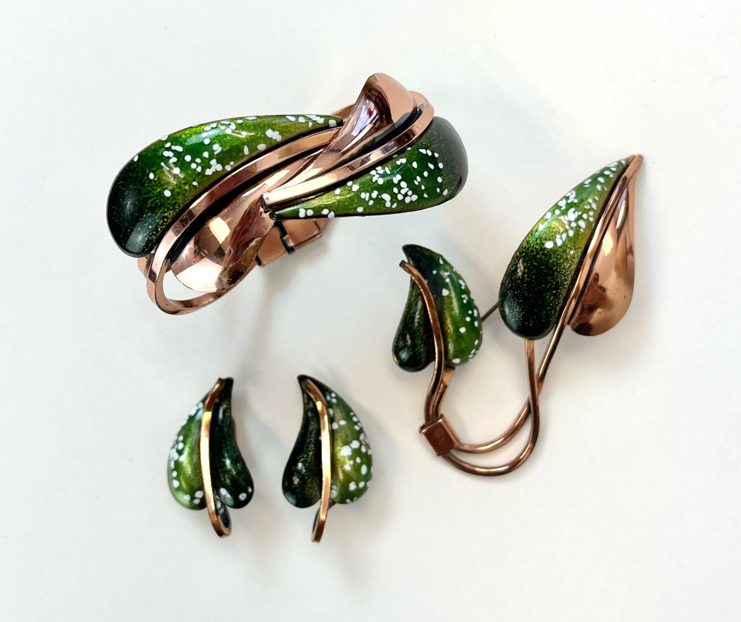 Two green enamel on copper Vintage Hair Pins Bobby Pin GRAB BAG Custom Hairpin Set Choose Your Color  main image 3