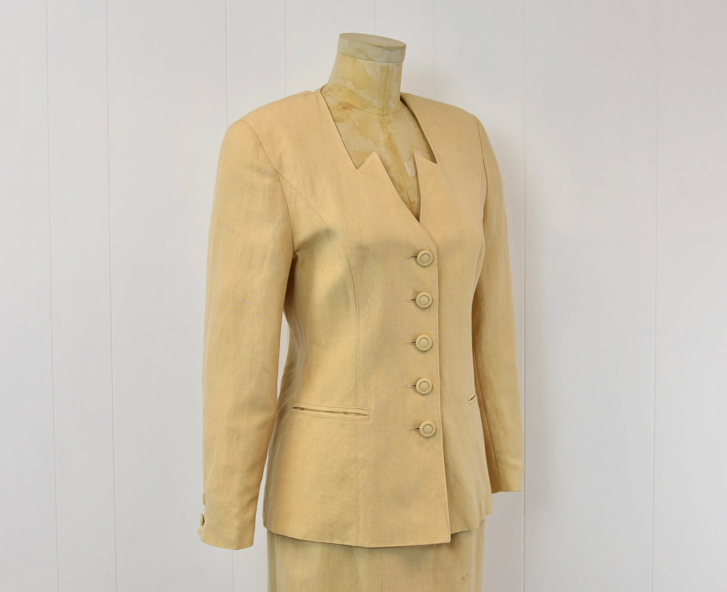 ジャケット・アウター 80s 90s EURO linen tailored jacket beige 80s 90s EURO linen tailored jacket beige