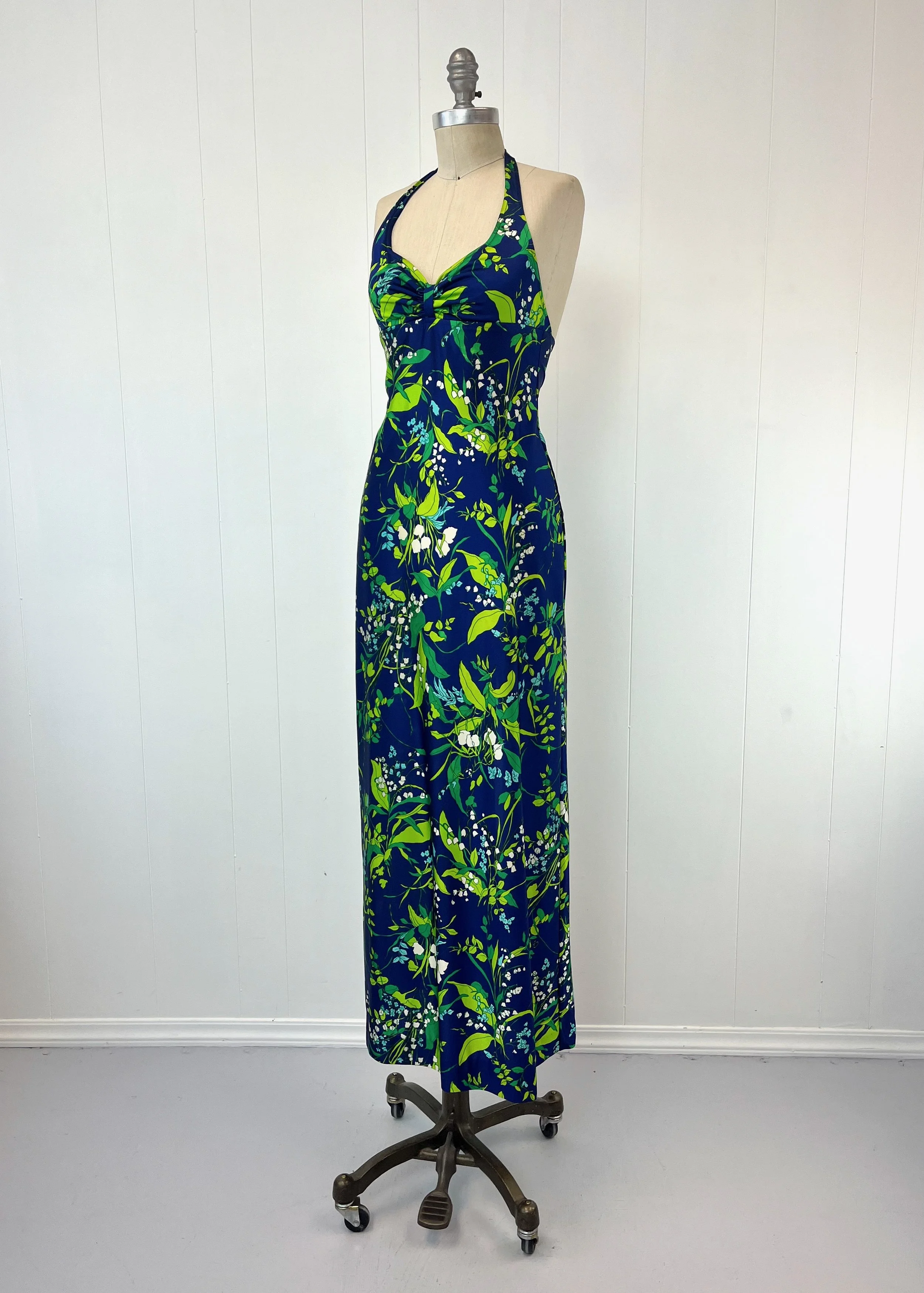 sachin and babi light blue dress London Times Petite Floral-Print Halter Maxi Dress