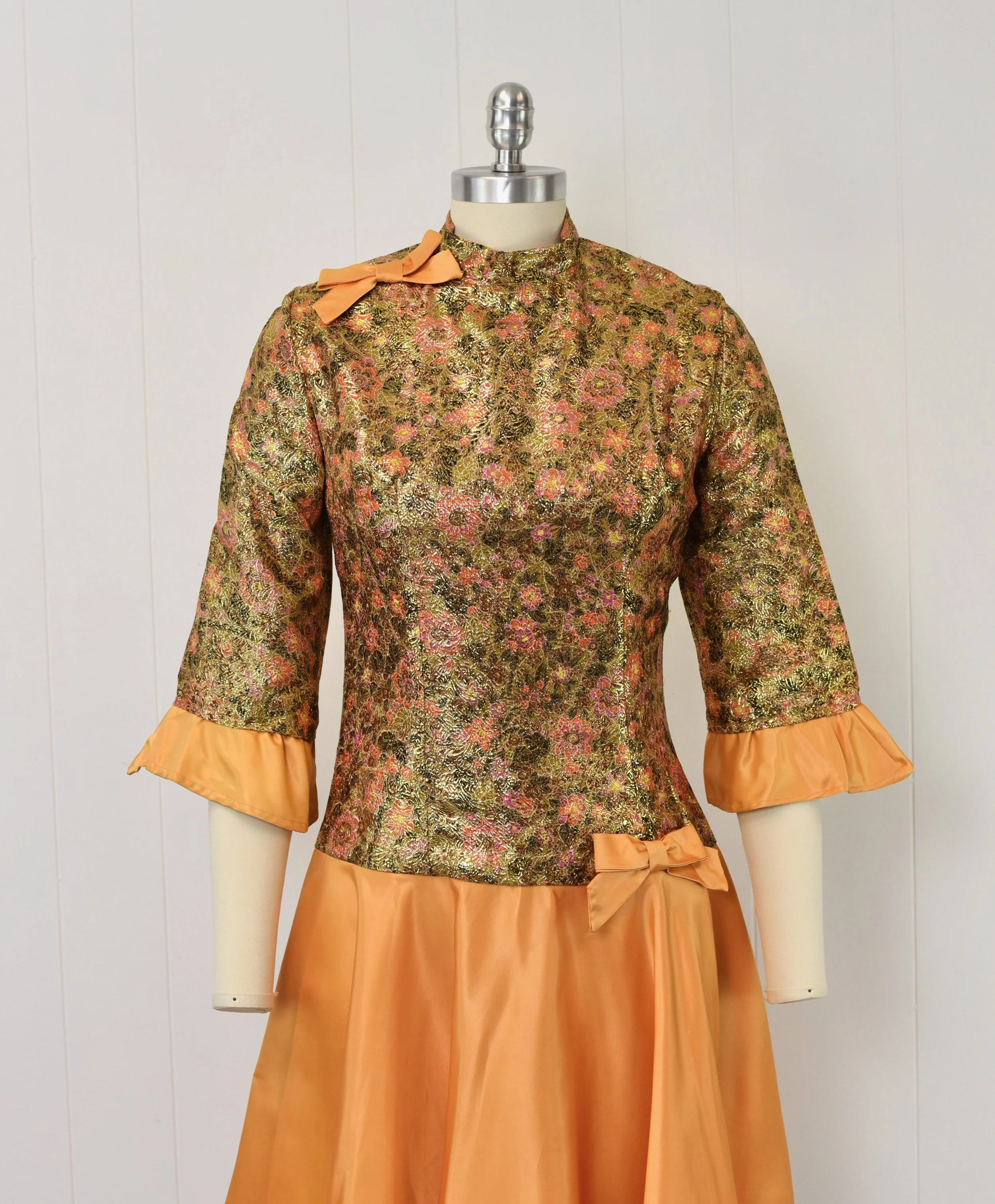 orange brocade dress Orange Embroidered Brocade Anarkali