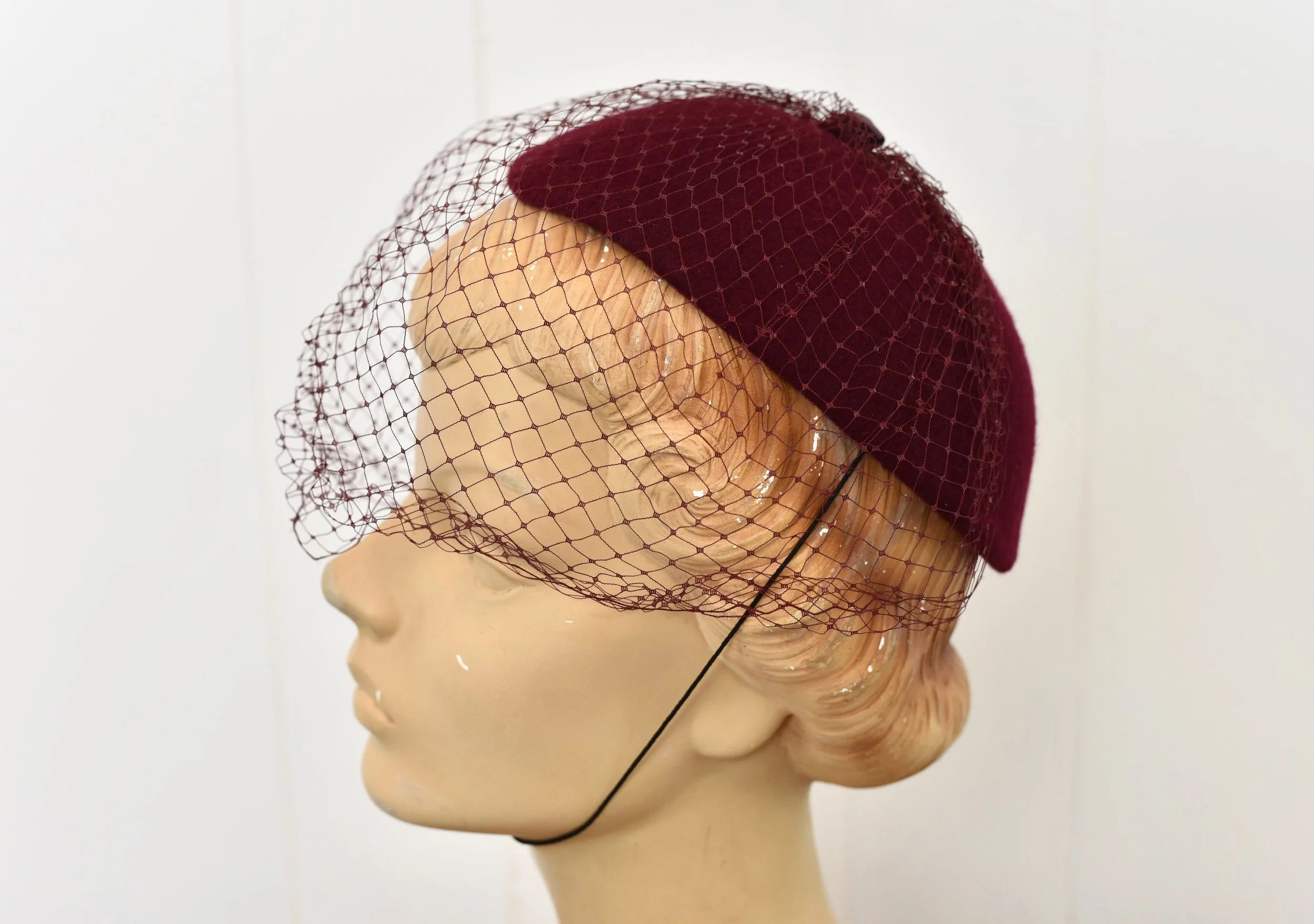 Vintage 1940s Mauve Feather Veil Hat Cloche Hat Helmet Hat 40s Hat With Veil - Etsy main image 3