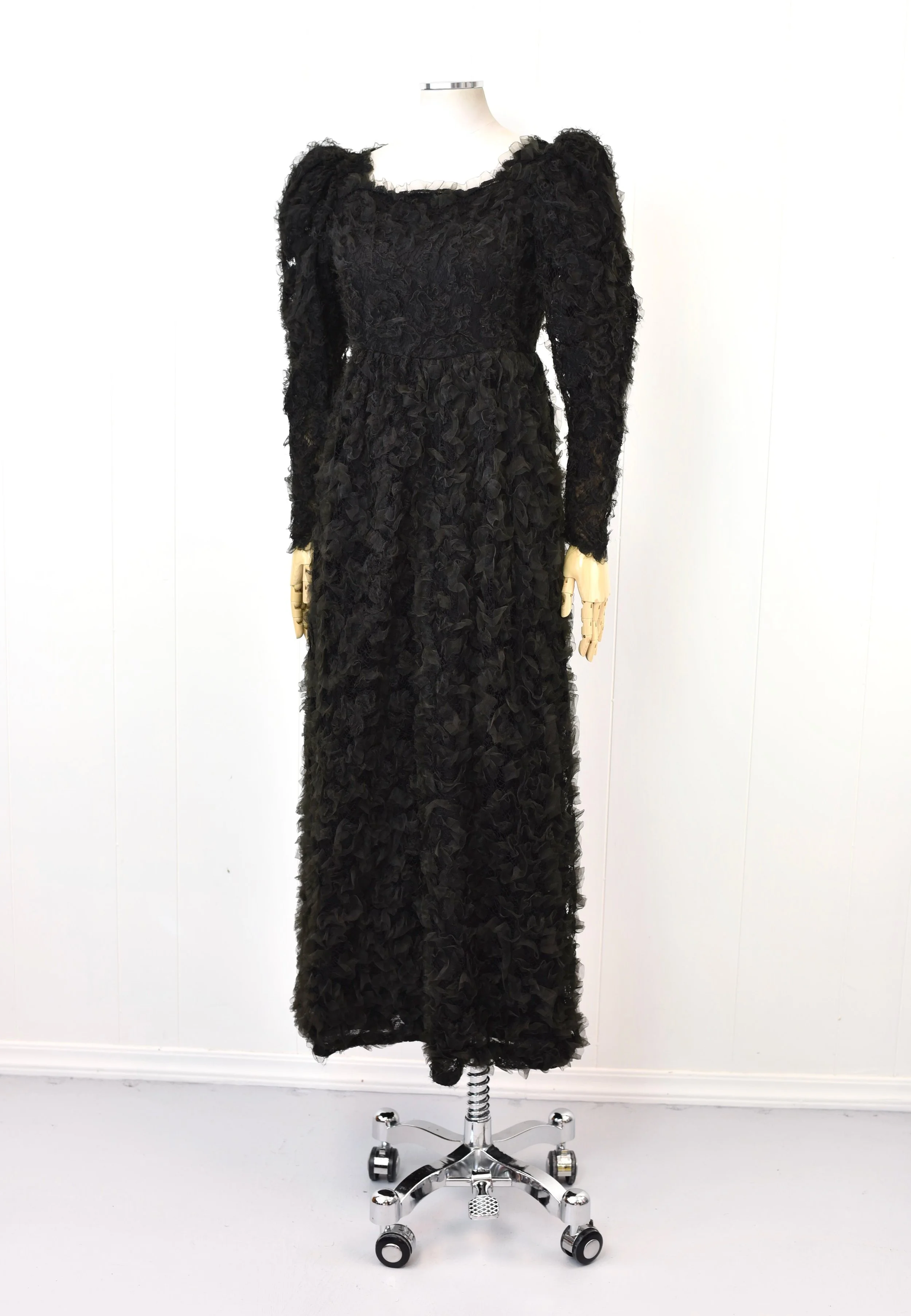 fame and partners black dress Gothic Alt Goth Sheer Hooded Shrug Spaghetti Strap Waist Cinch Style L –  ROCK 'N DOLL main image 1