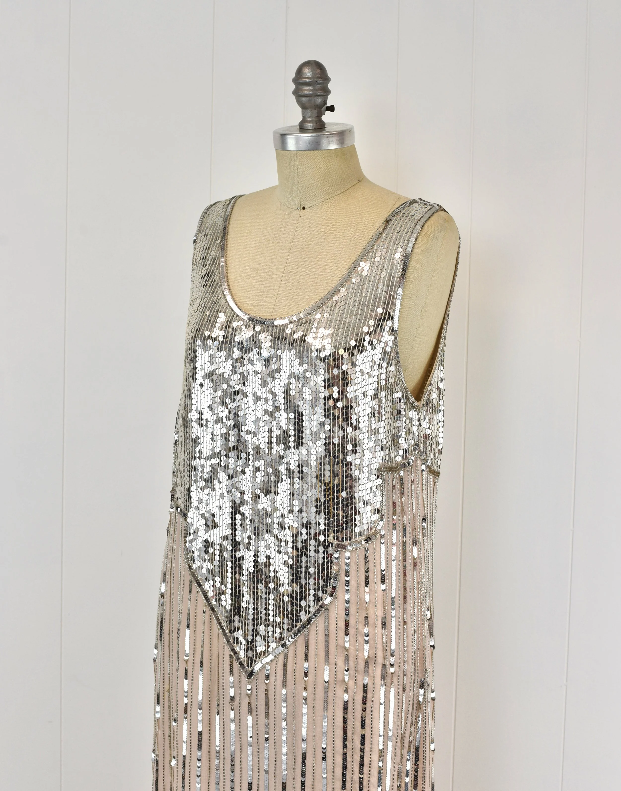 lillie rubin sequin dress 1960s Lillie Rubin Black Sequin Evening Gown with Feather Cuffs