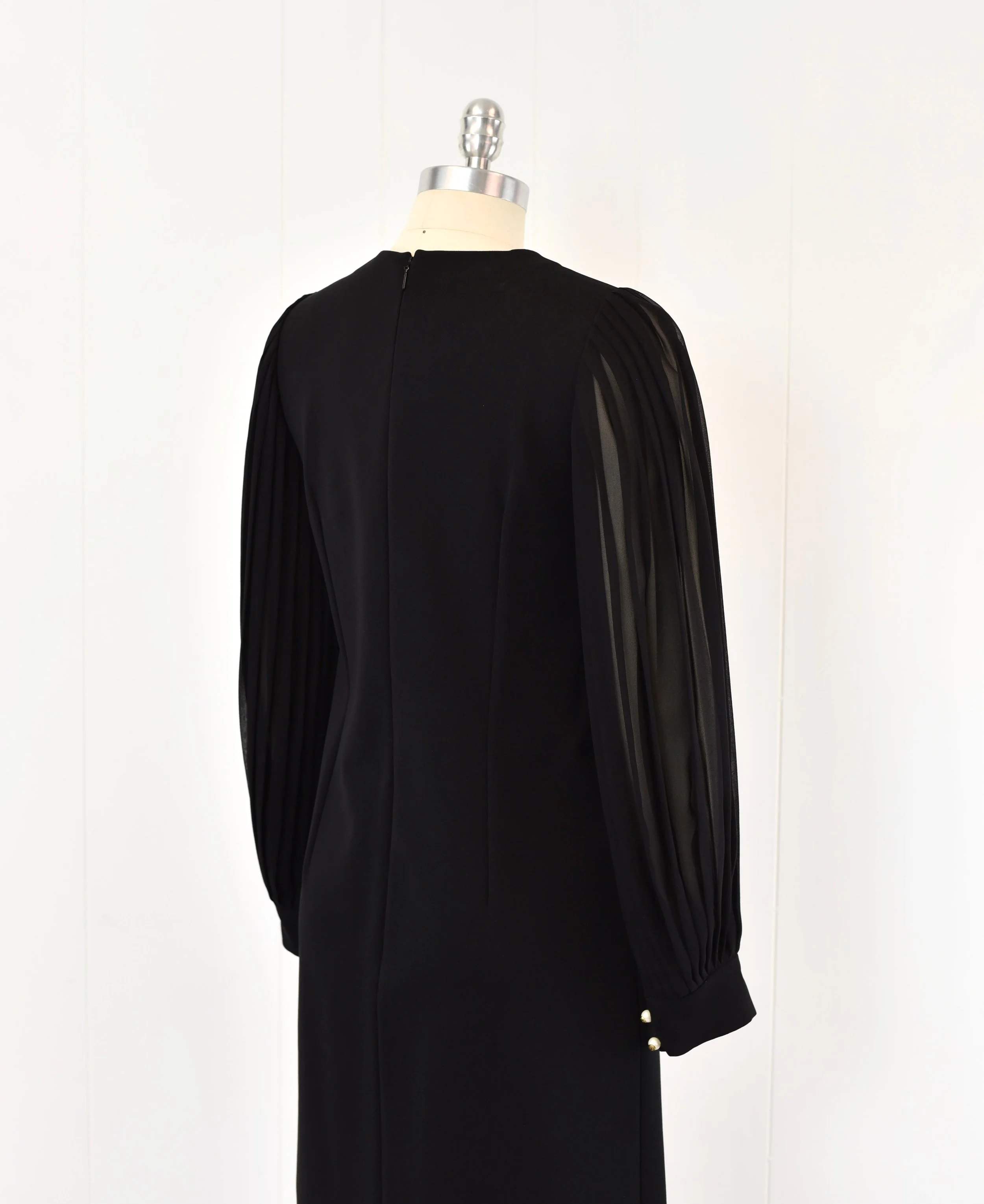 sachin and babi light blue dress Yearnin - Long-Sleeve Mock Neck Chiffon Pleated A-Line Dress main image 1