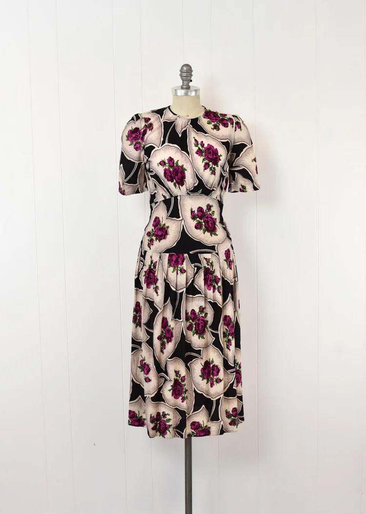 1940s cocktail dress plus size Unique Vintage Plus Size Teal Floral Velvet Burnout Dahlia Swing Dress