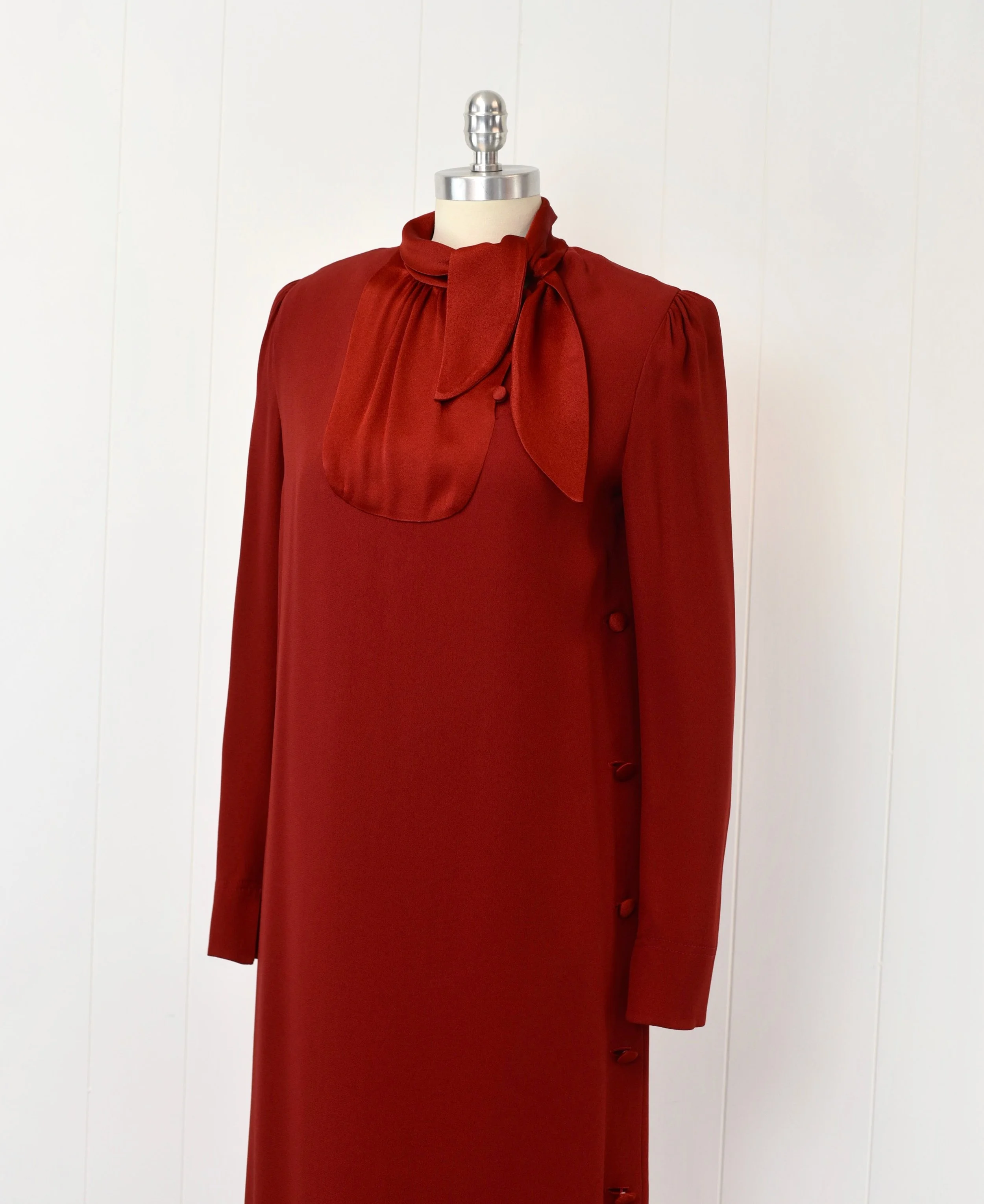 carven red dress 1980s Carven Boutique Paris Red Long Sleeve Party Formal Holiday Dress —  Canned Ham Vintage