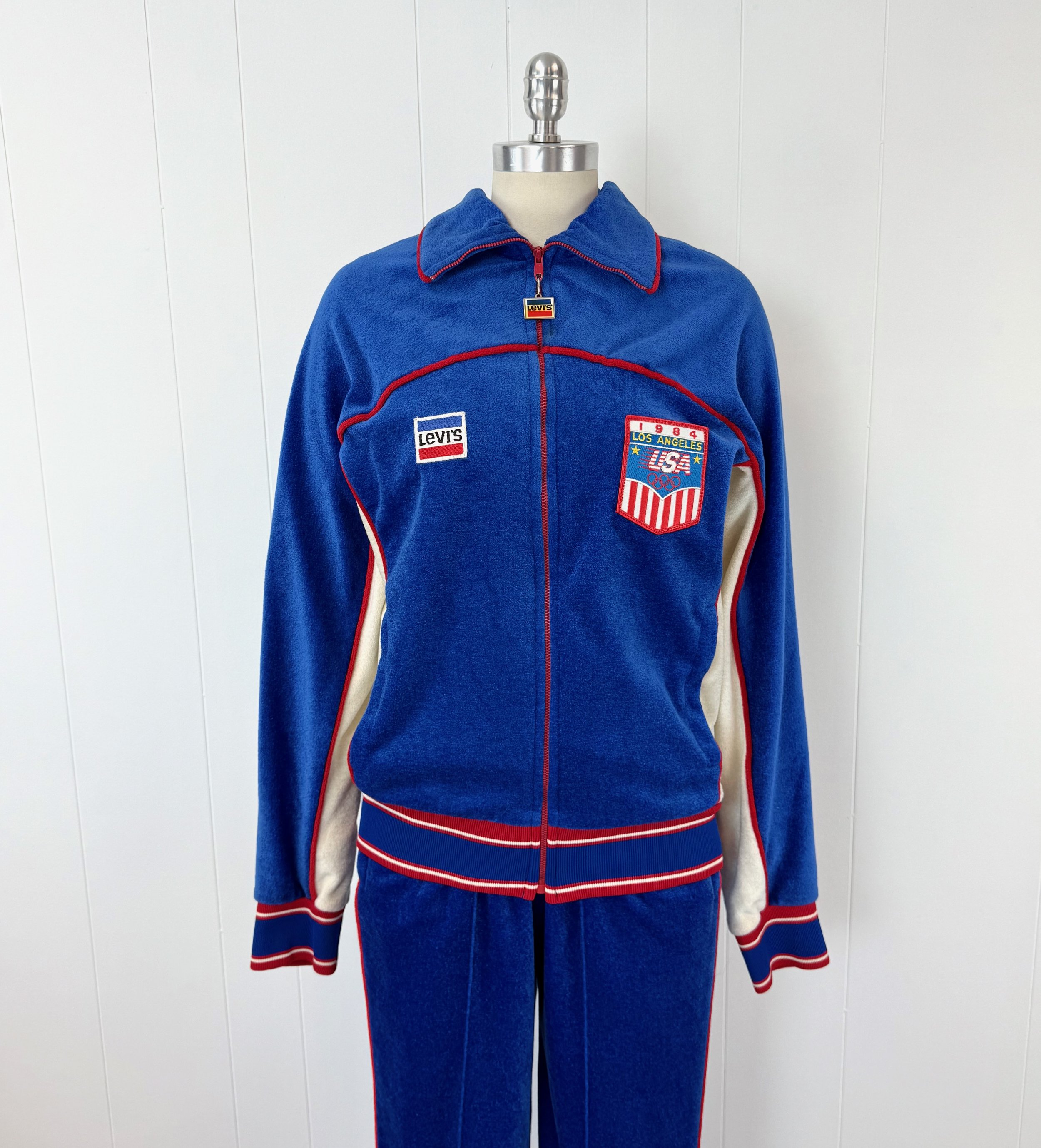 1980s Levi's USA Olympics Blue Red White Jacket Pants Two Piece