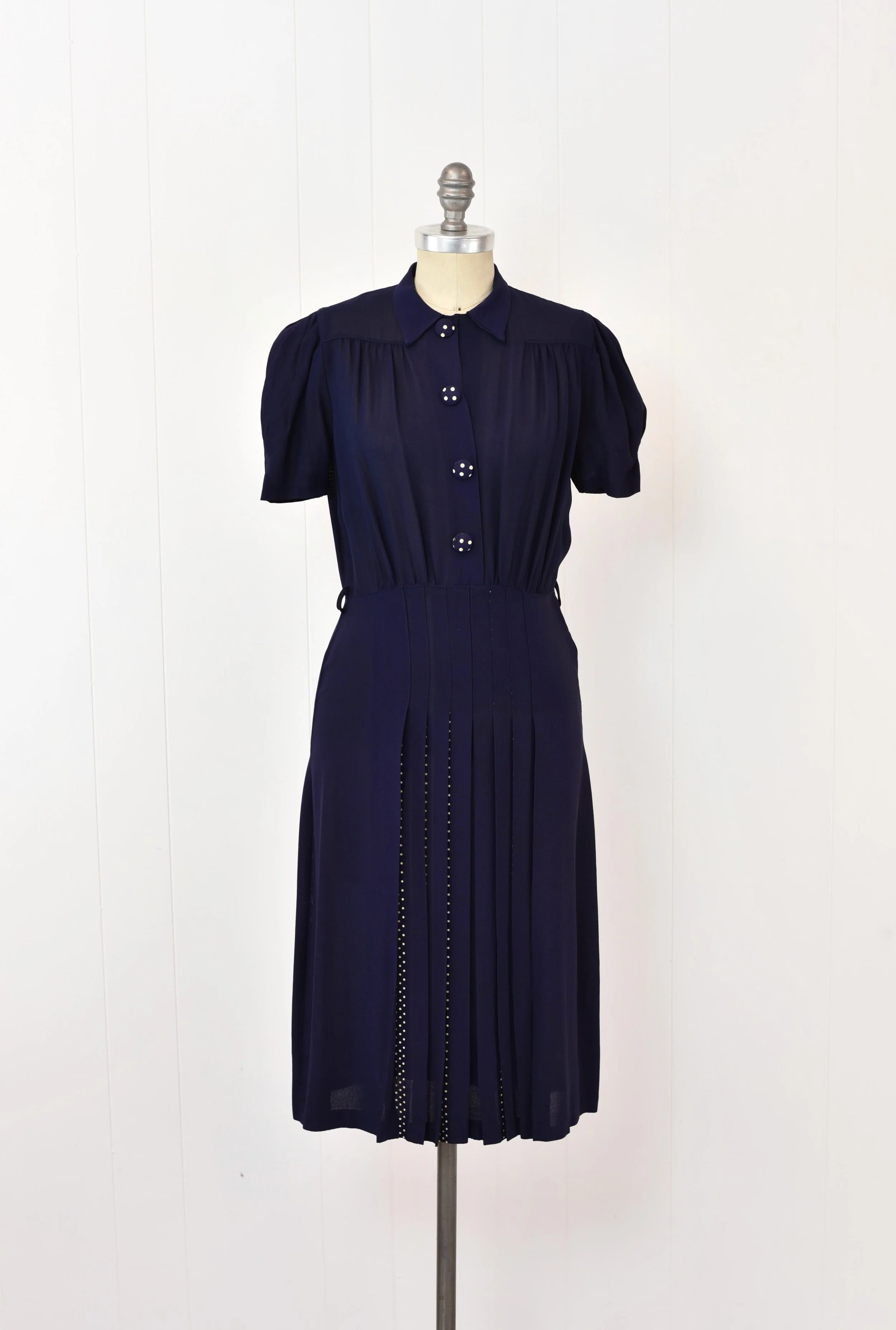 1940s navy blue dress 1940s/50s Navy Blue Corduroy Dress – At the Sign of the Golden Scissors