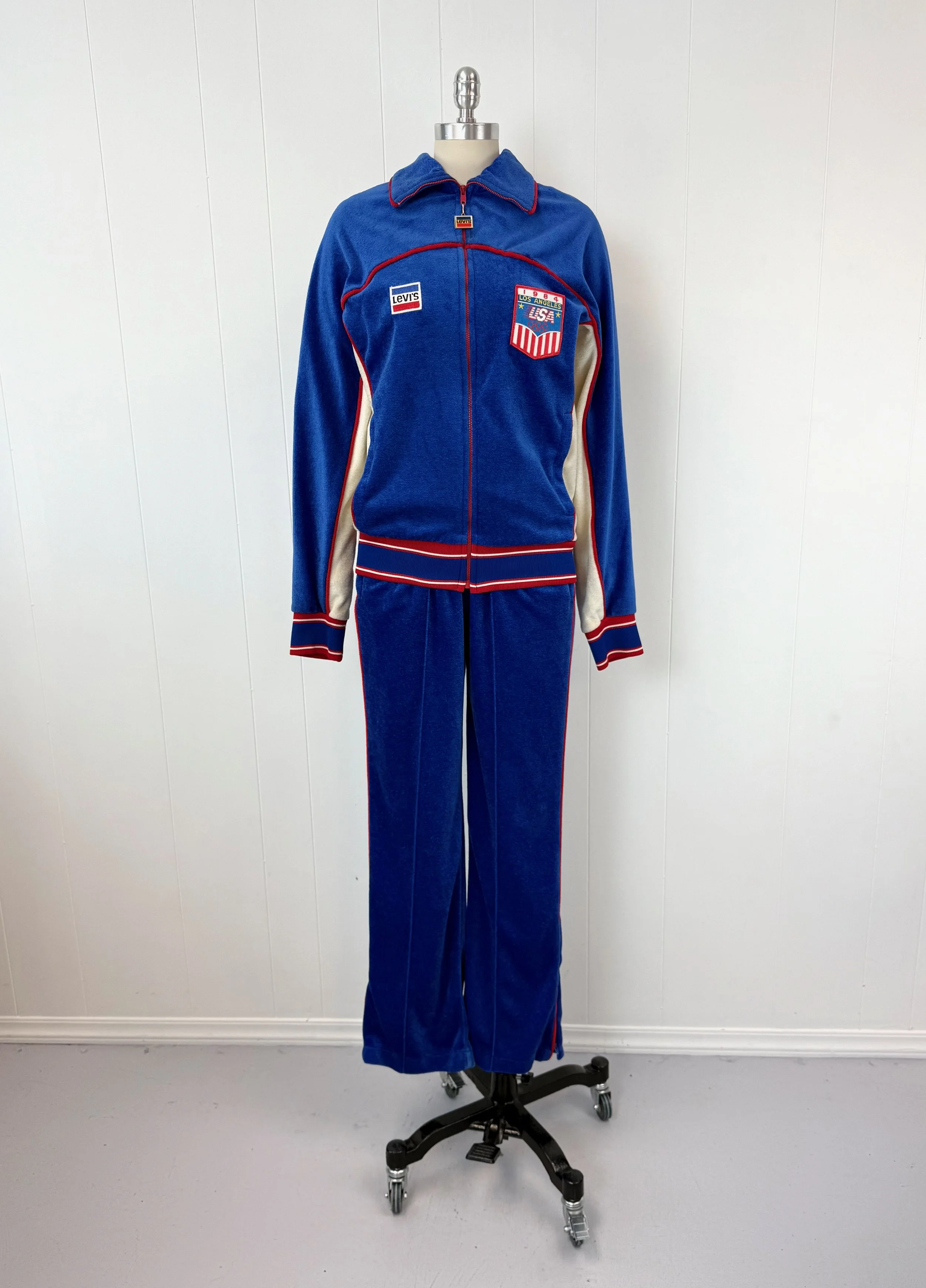 1980s Levi's USA Olympics Blue Red White Jacket Pants Two Piece