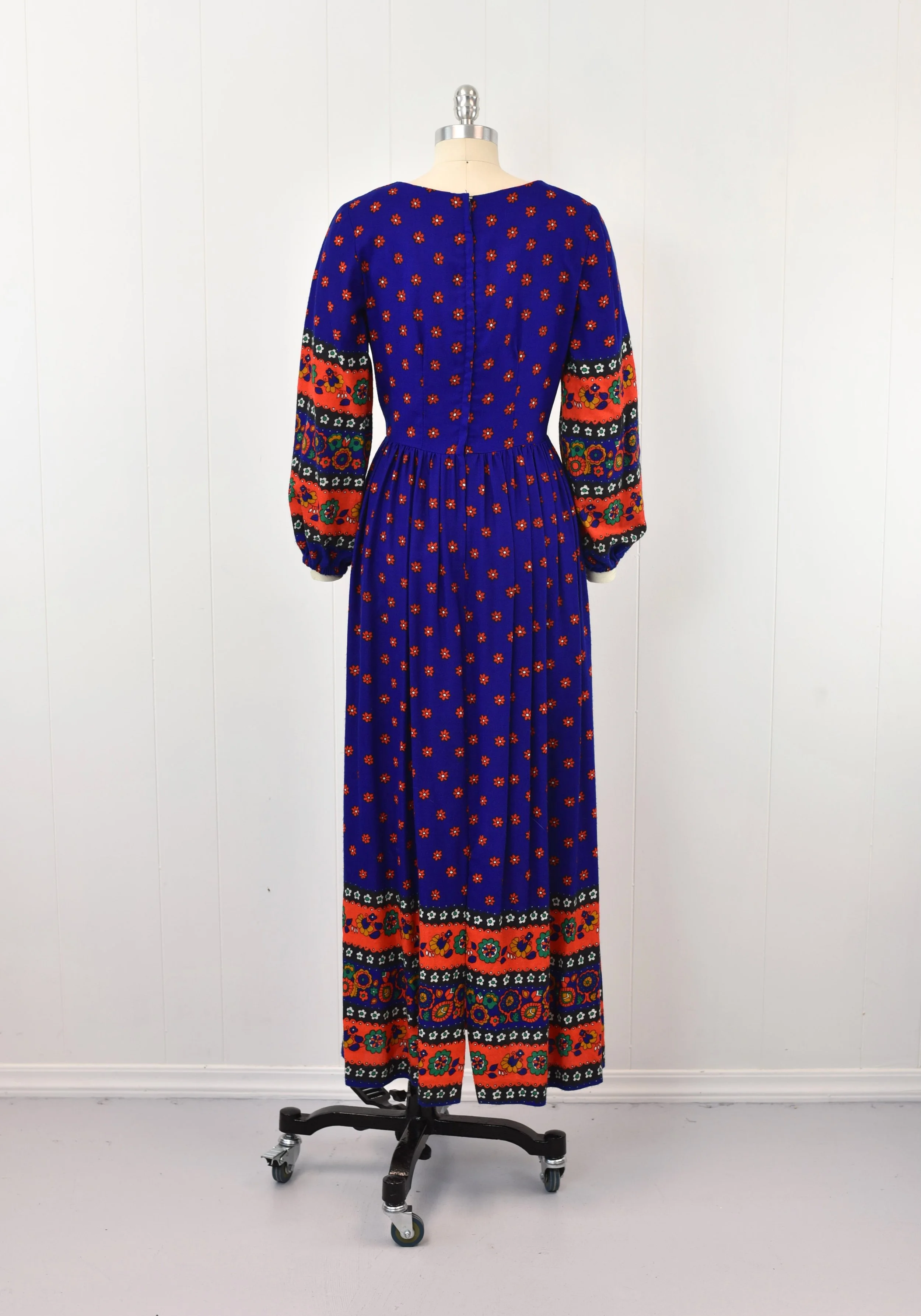 blue dress for baby girl Spring Boho Dress Moonlight Garden Silk Blend Hippie with Bell Sleeve 2X/3X main image 0