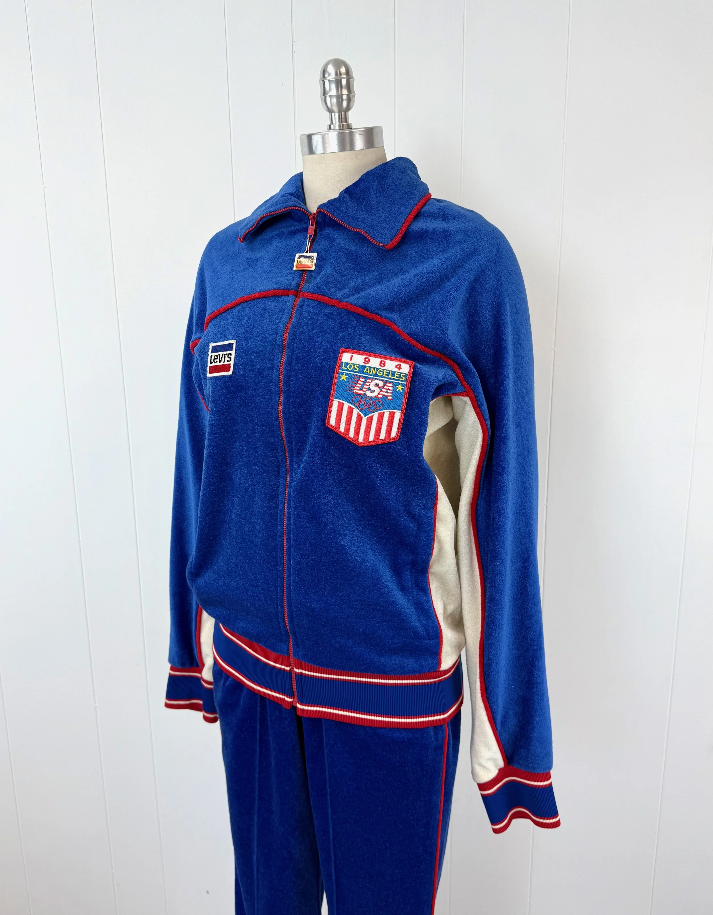 1980s Levi's USA Olympics Blue Red White Jacket Pants Two Piece