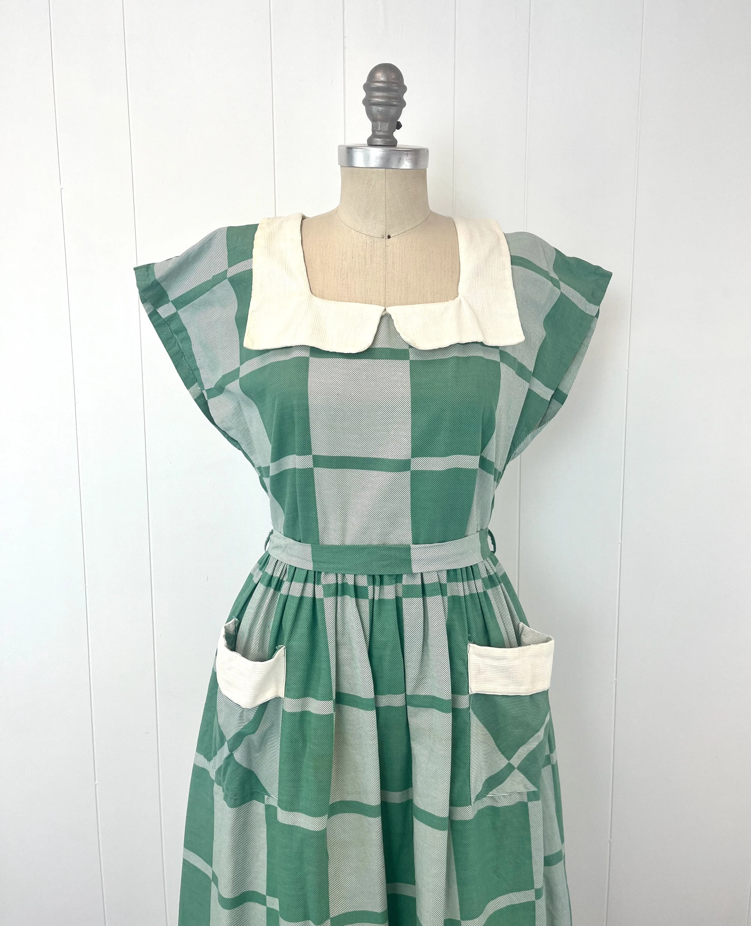 white christmas dresses XS 1950s Dress Pink Plaid Cotton Sanforized Day Dress – Style & Salvage main image 1