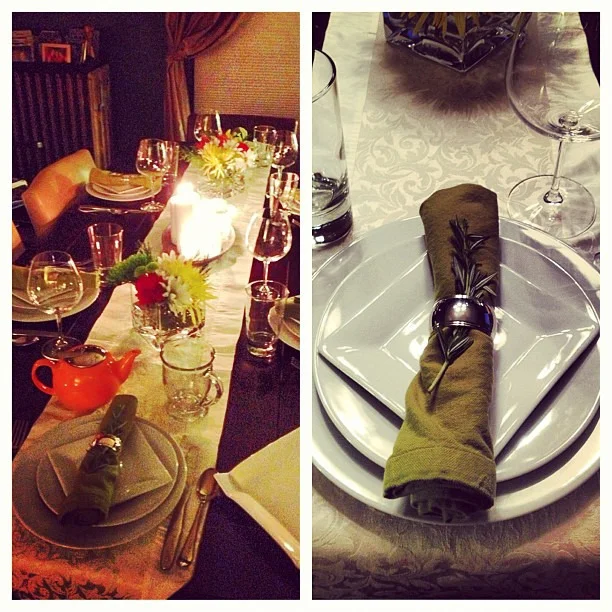 Final table setting #dinnerparty #tablescape #lategram