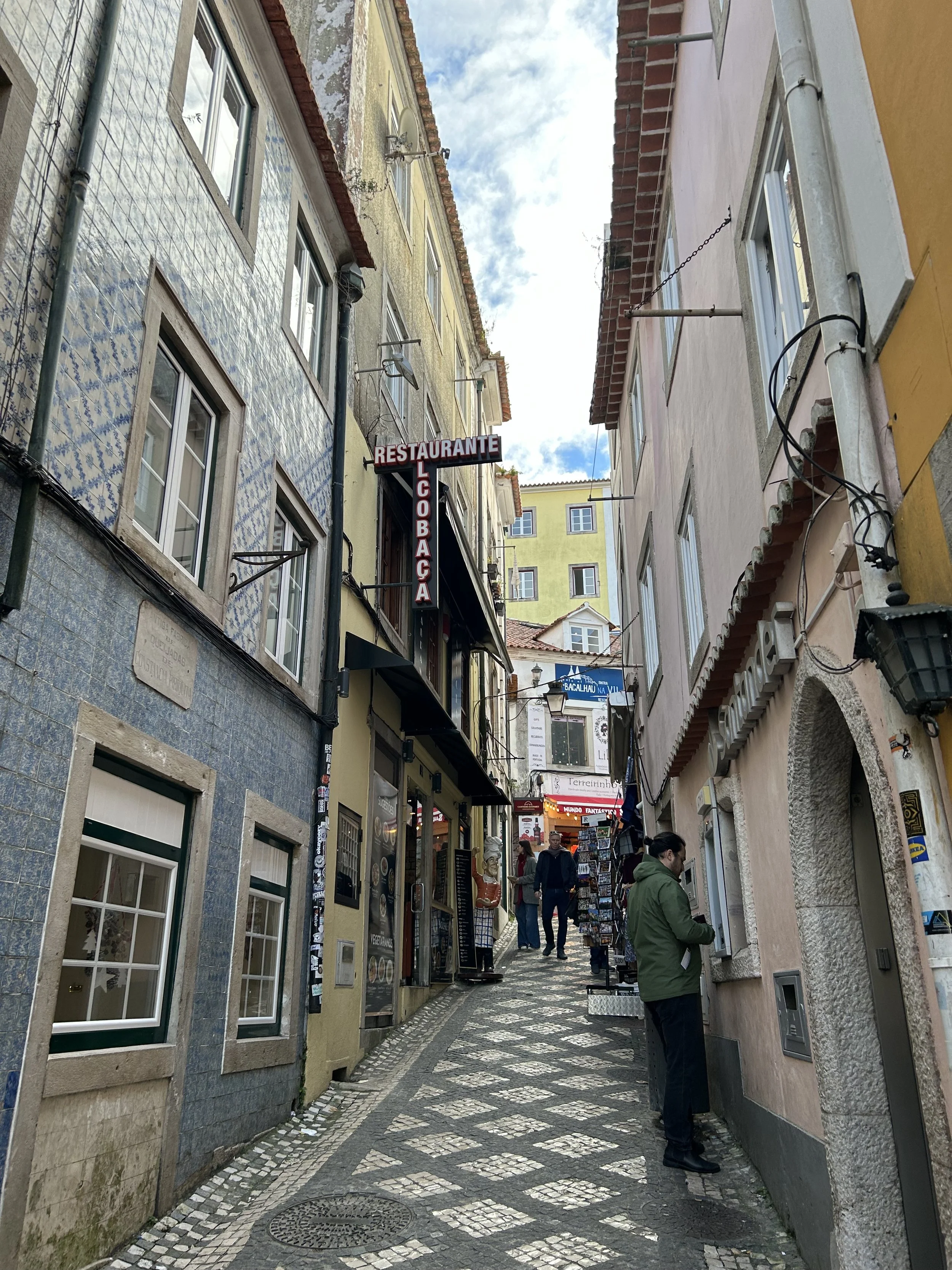 Alleyway with shops in Sintra, Portugal