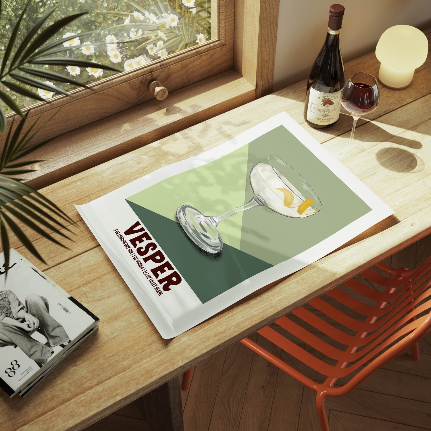 Vesper Cocktail Poster — Denim and Ink