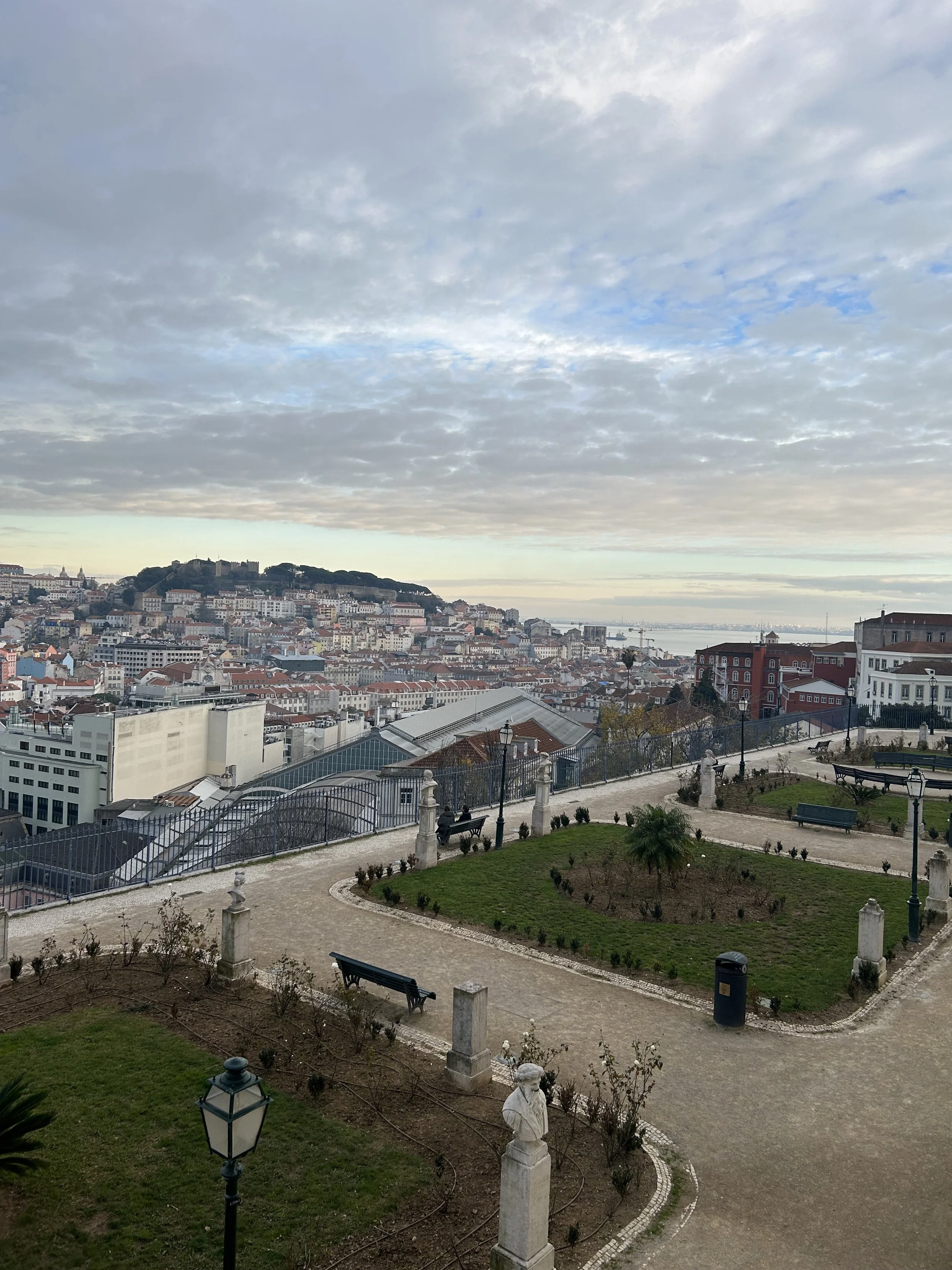 Lisbon city rooftops and S Jorge Castle