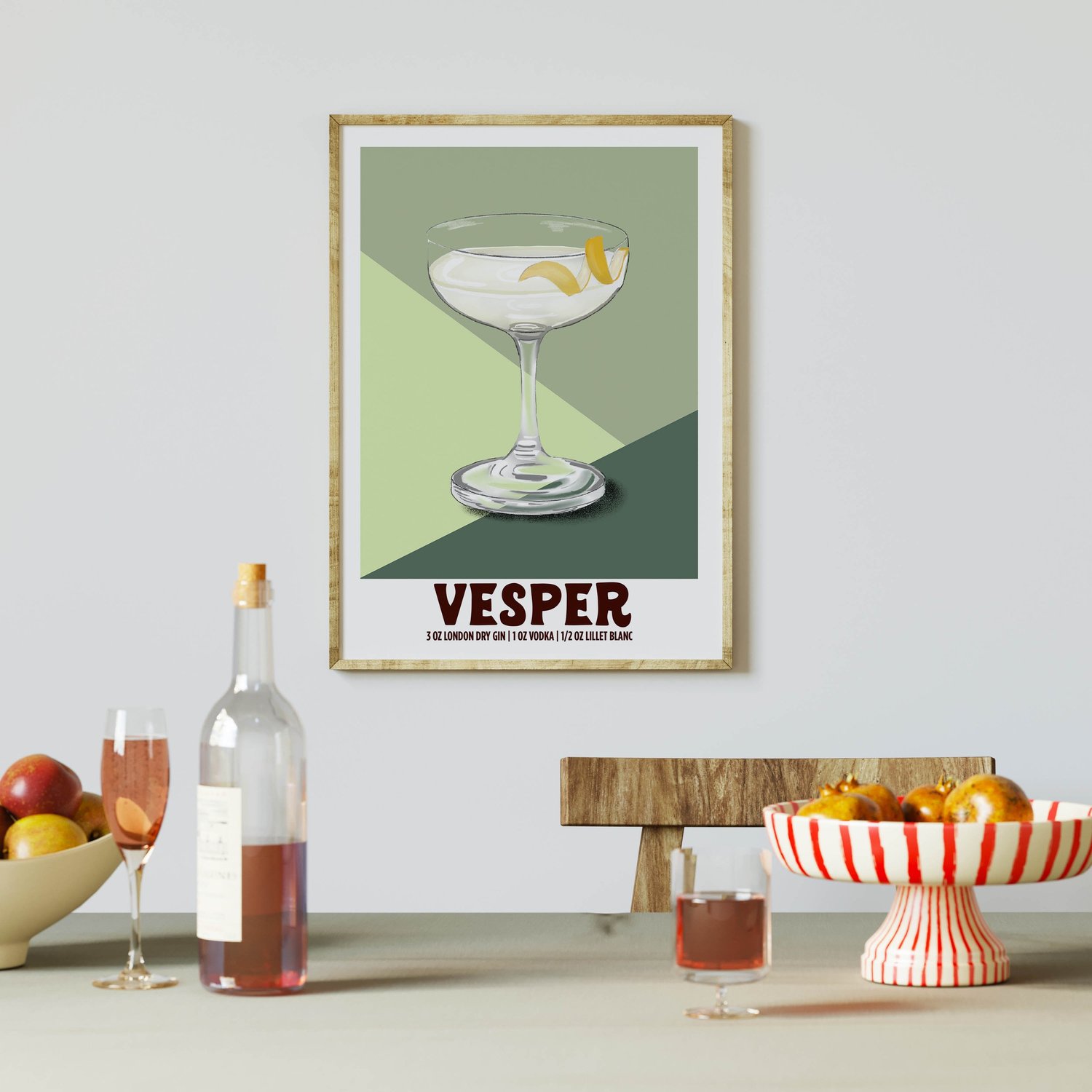 Vesper Cocktail Poster — Denim and Ink